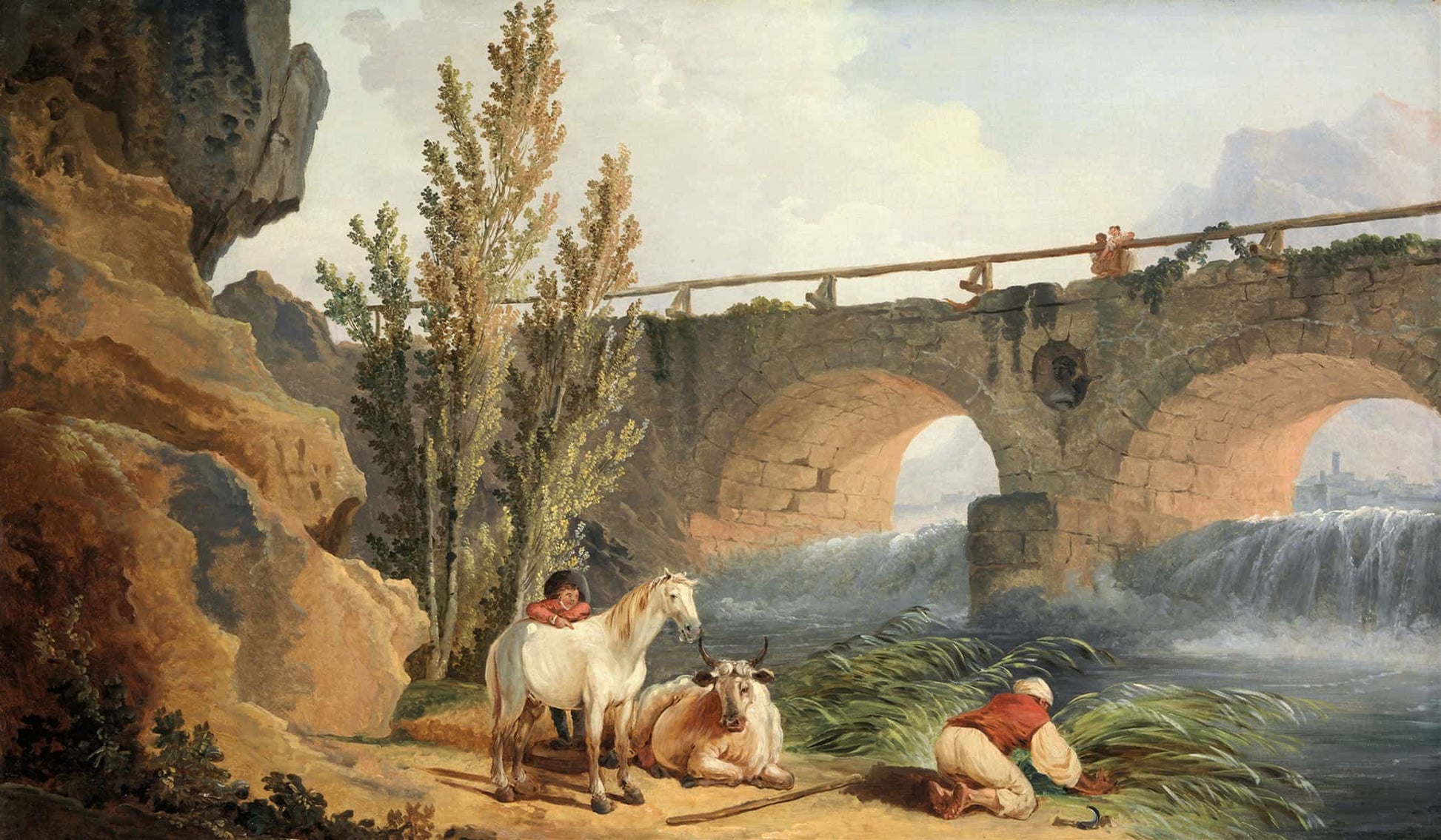 Bridge Over A Cascade by Hubert Robert