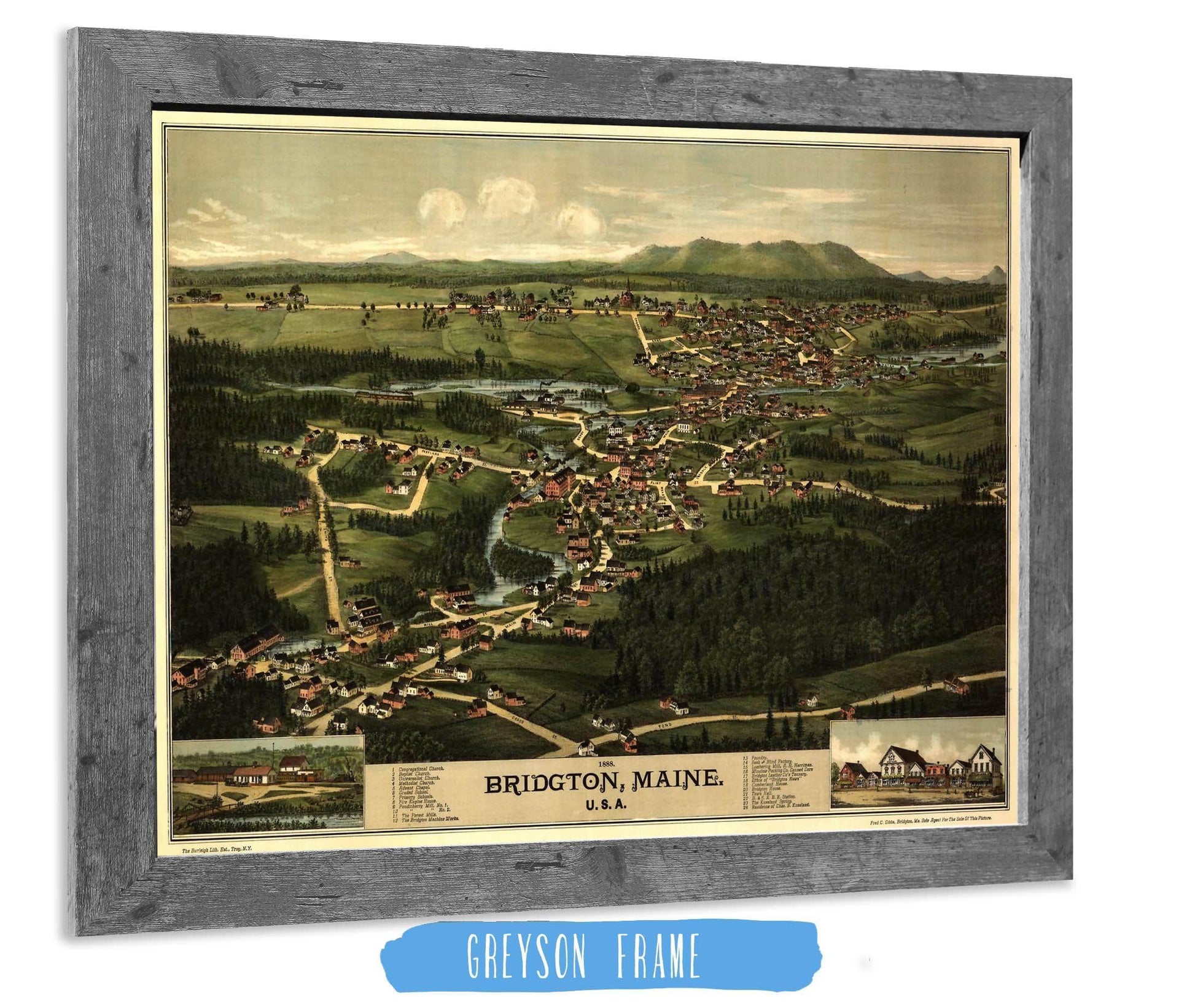 Bridgton Maine Usa 1888 State of Maine