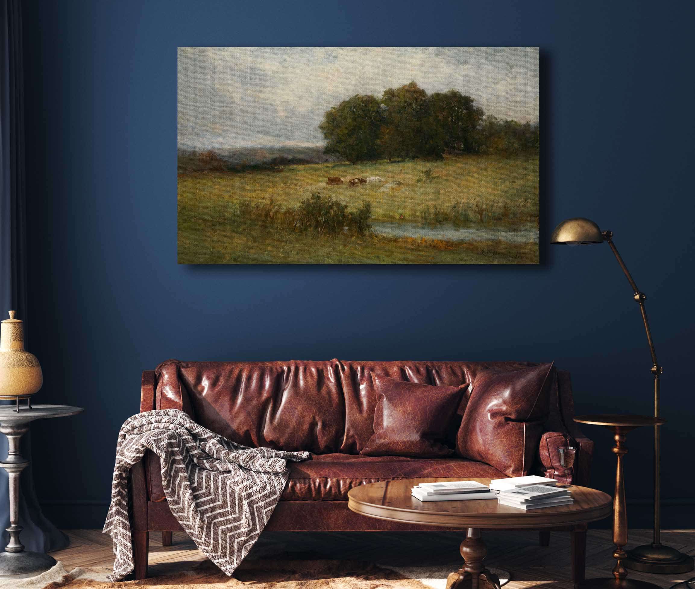 Bright Scene Of Cattle Near Stream by Edward Mitchell Bannister