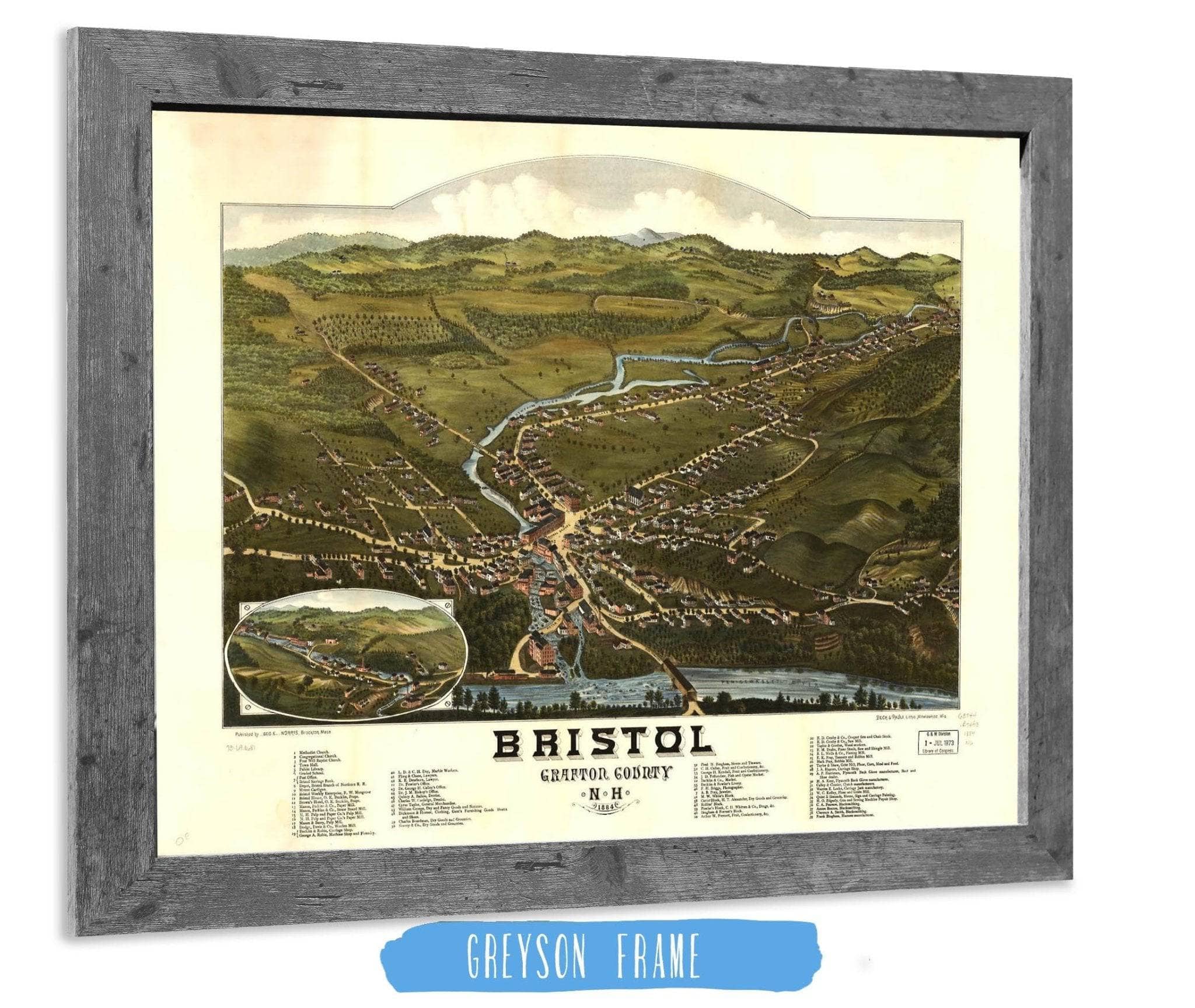 Bristol Grafton County Nh 1884 State of New Hampshire