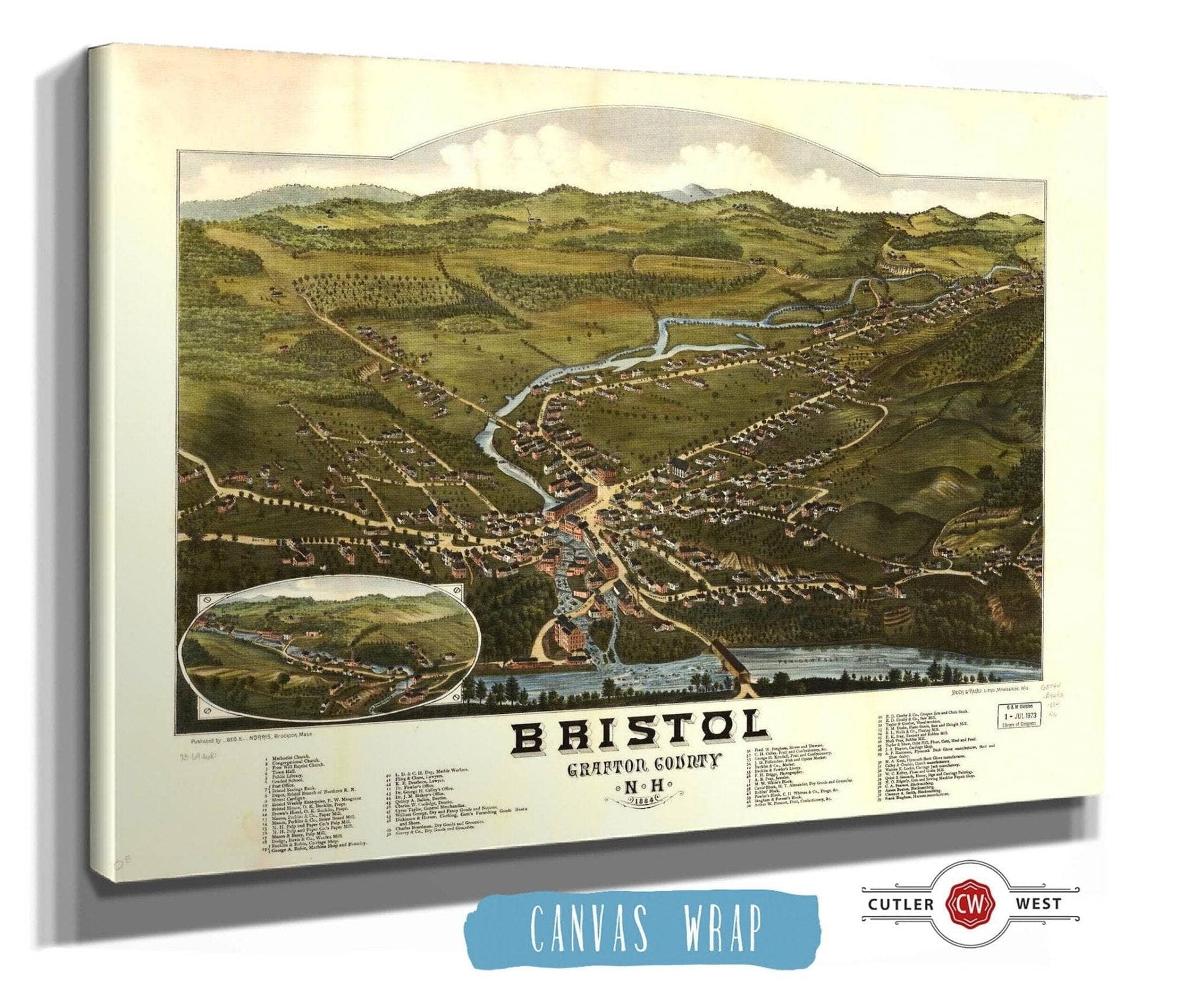 Bristol Grafton County Nh 1884 State of New Hampshire