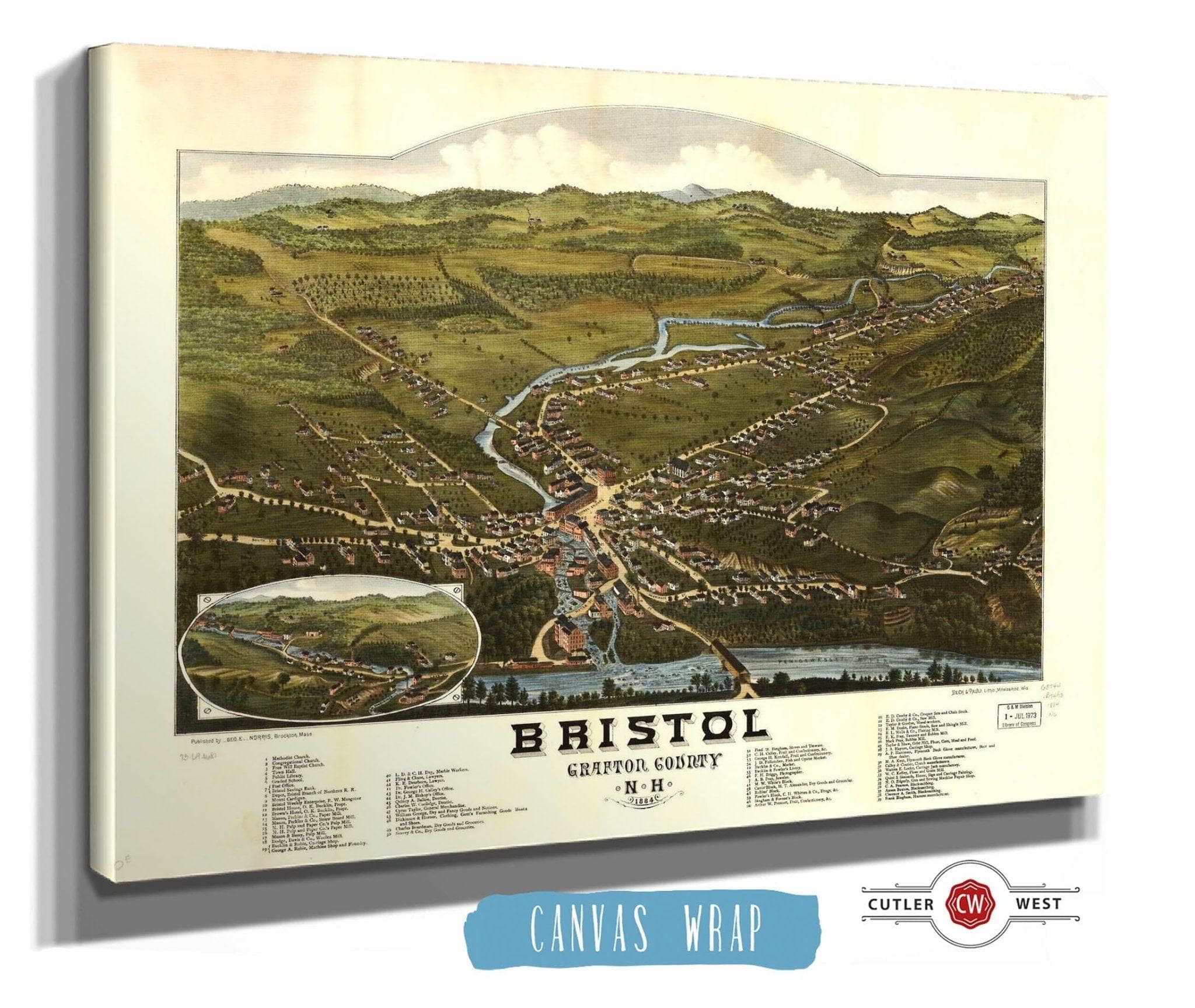 Bristol Grafton County Nh 1884 State of New Hampshire