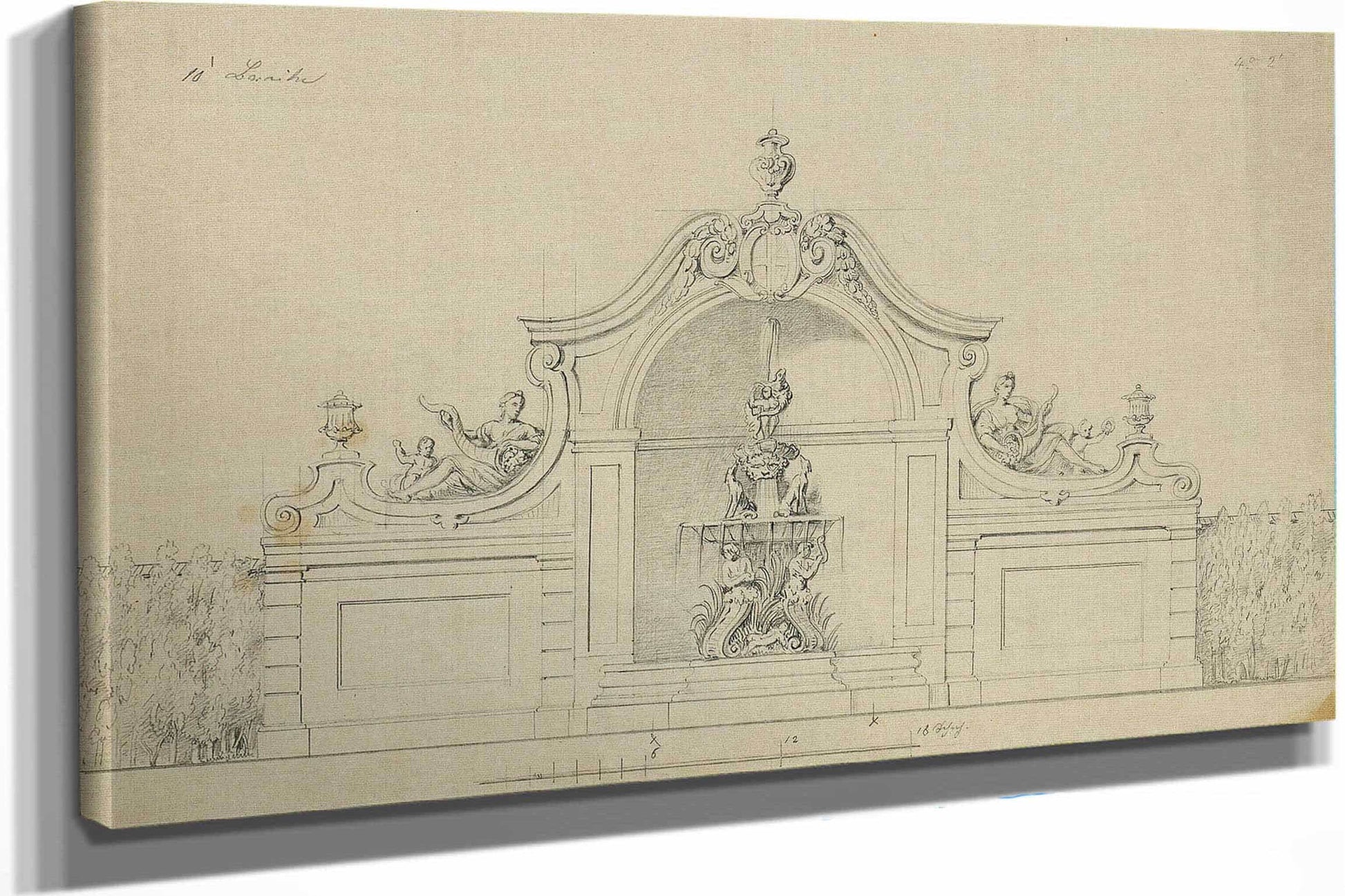 Brunnenanlage Im Pfirsichgarten Des Oberen Belvederes by Johann Peter Krafft