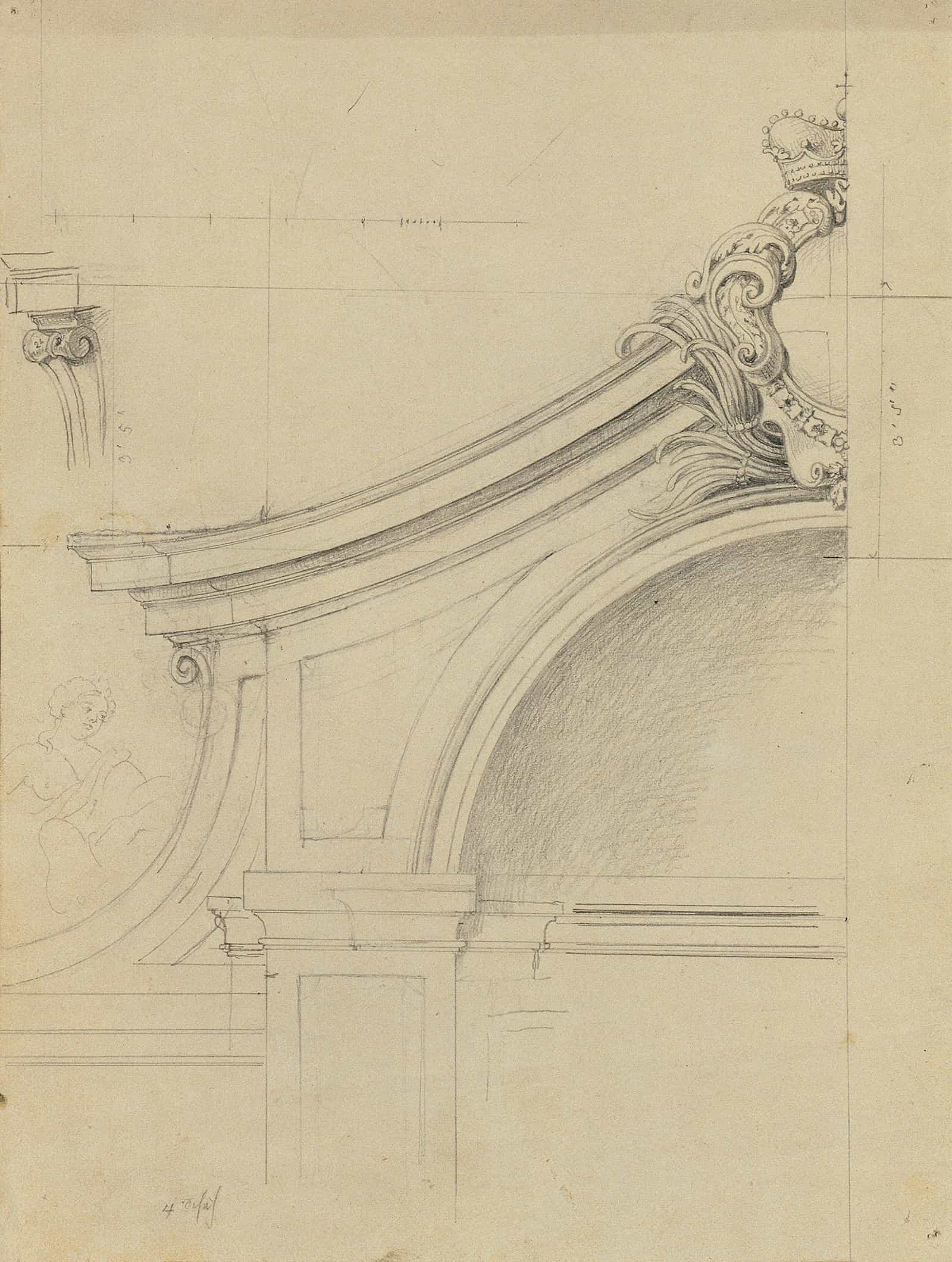 Brunnenanlage Im Pfirsichgarten Des Oberen Belvederes Detail  by Johann Peter Krafft