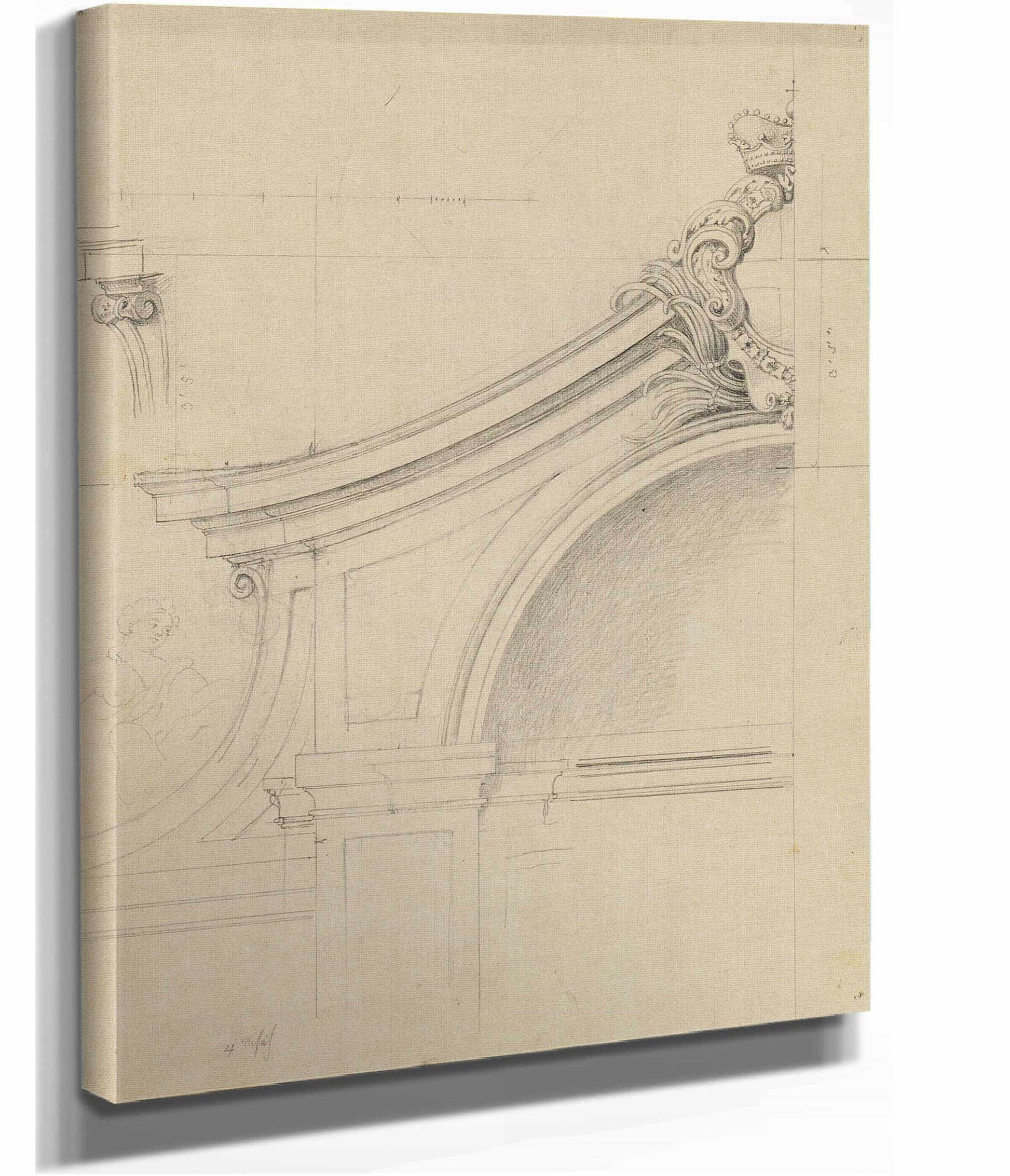 Brunnenanlage Im Pfirsichgarten Des Oberen Belvederes Detail  by Johann Peter Krafft