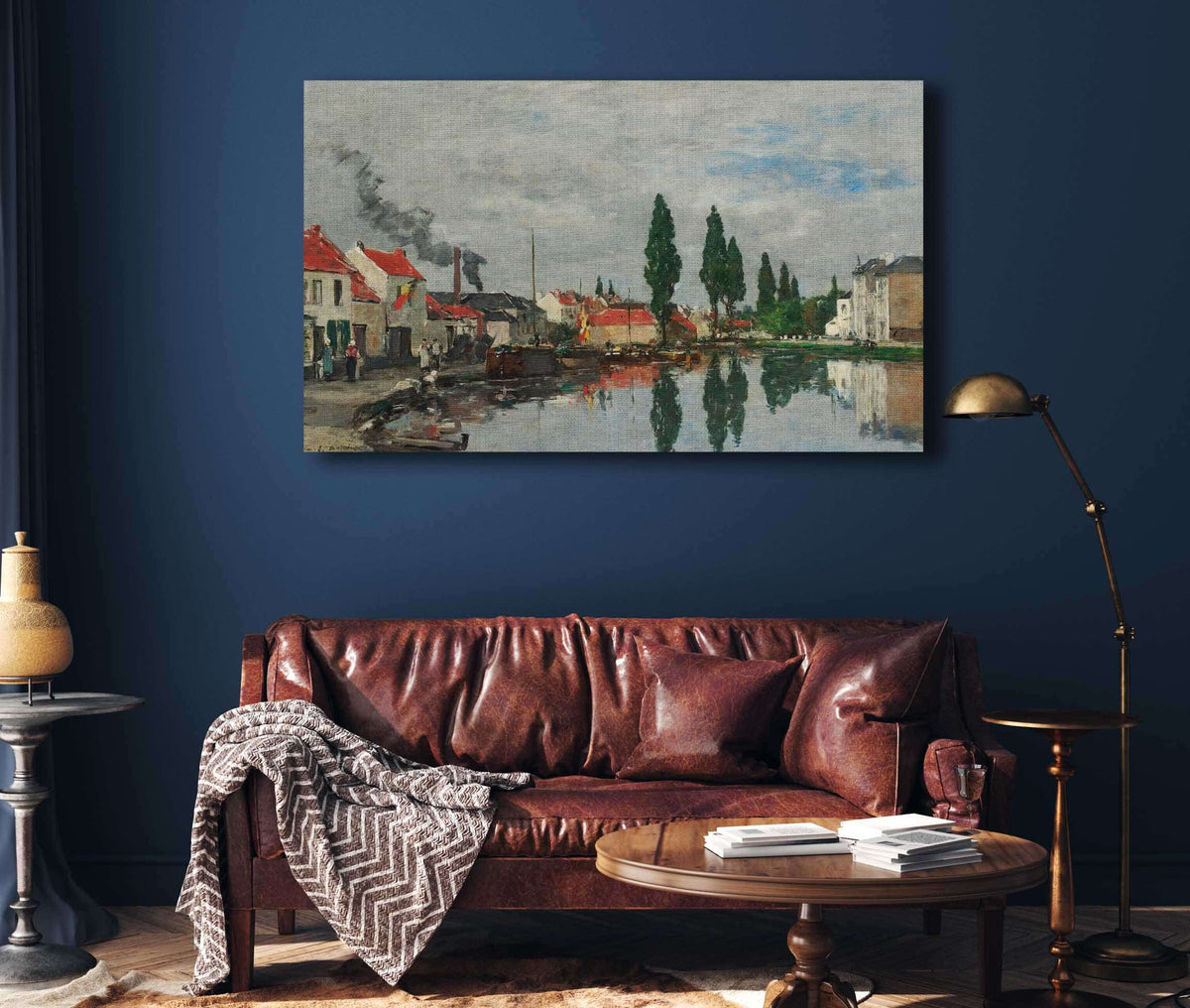Bruxelles Le Canal De Louvain by Eugene Boudin