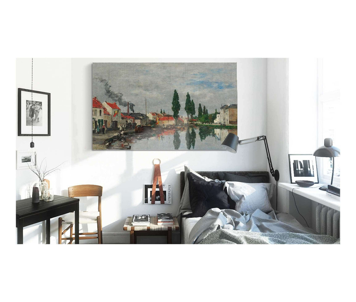 Bruxelles Le Canal De Louvain by Eugene Boudin