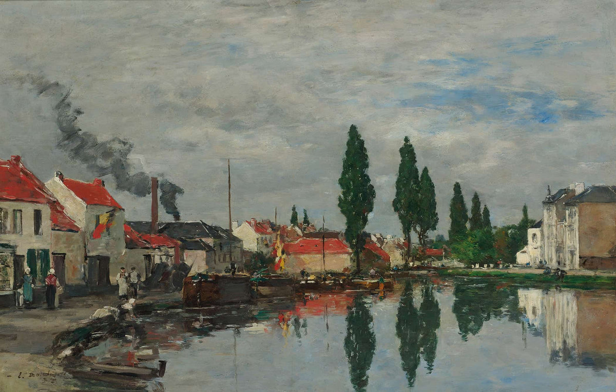 Bruxelles Le Canal De Louvain by Eugene Boudin