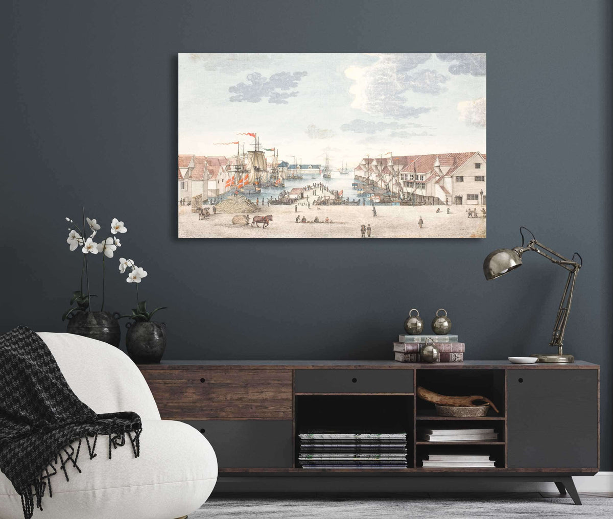 Brygge I Bergen by Johan Christian Dahl