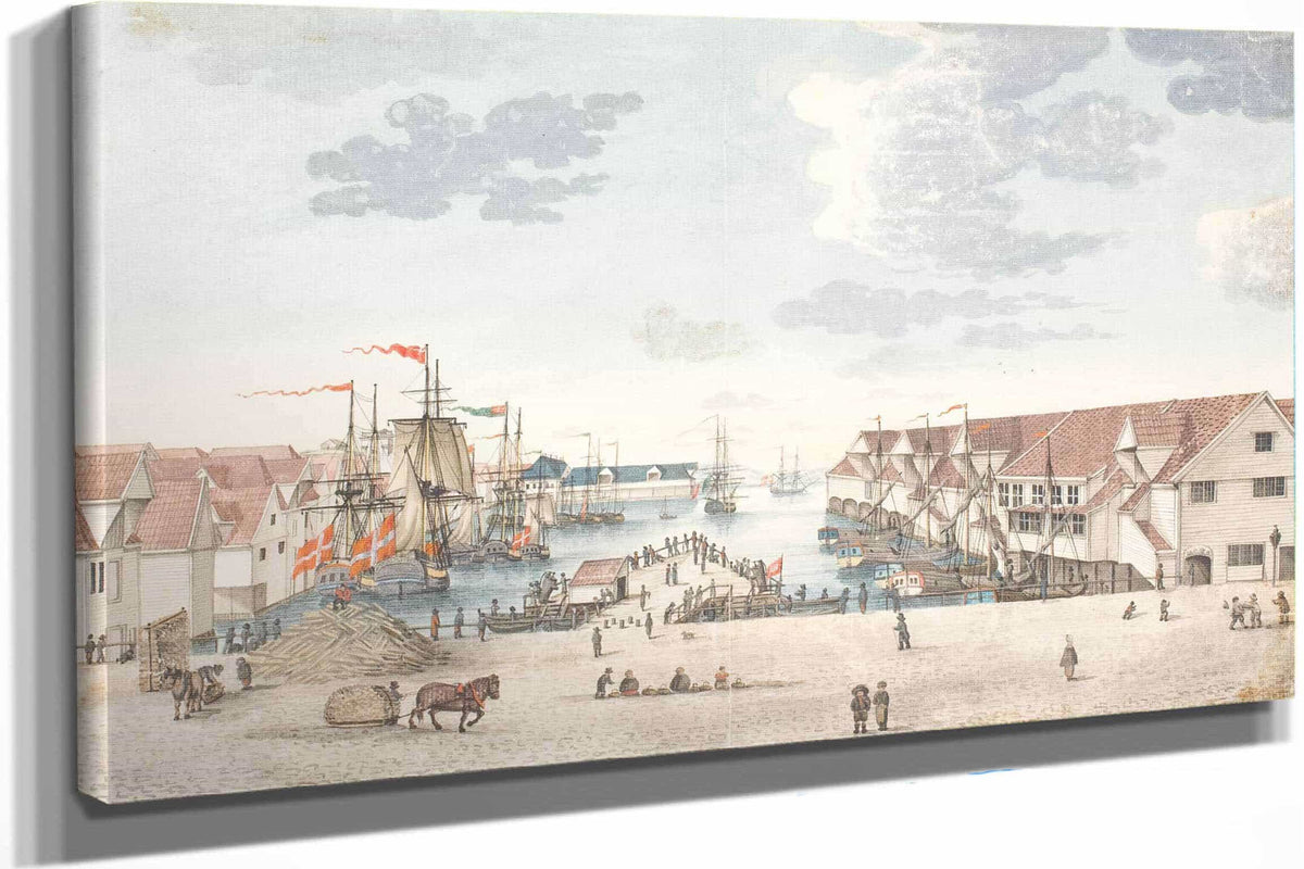 Brygge I Bergen by Johan Christian Dahl