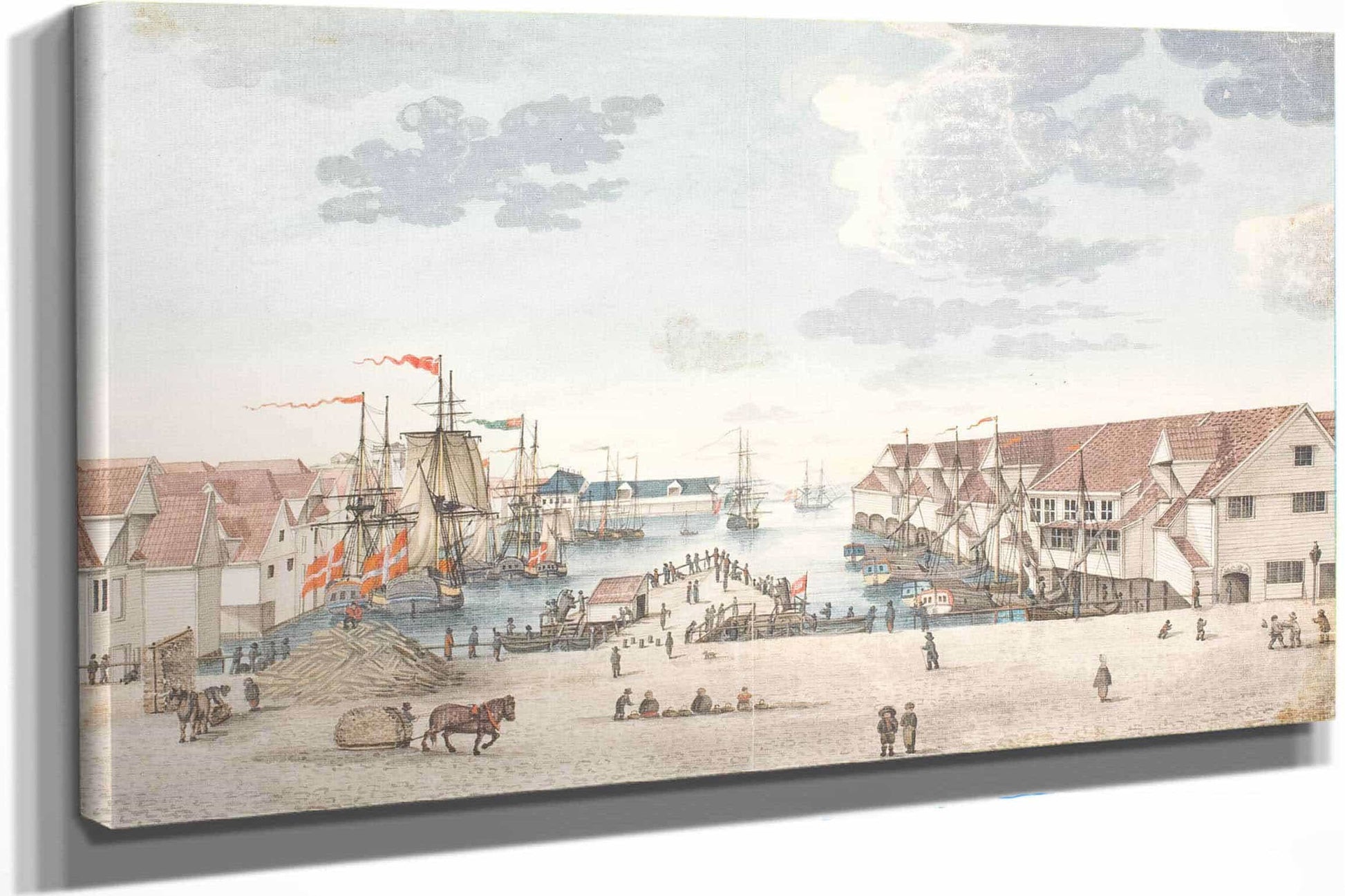 Brygge I Bergen by Johan Christian Dahl