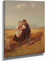 Bub Und Madchen Im Kornfeld by Carl Spitzweg