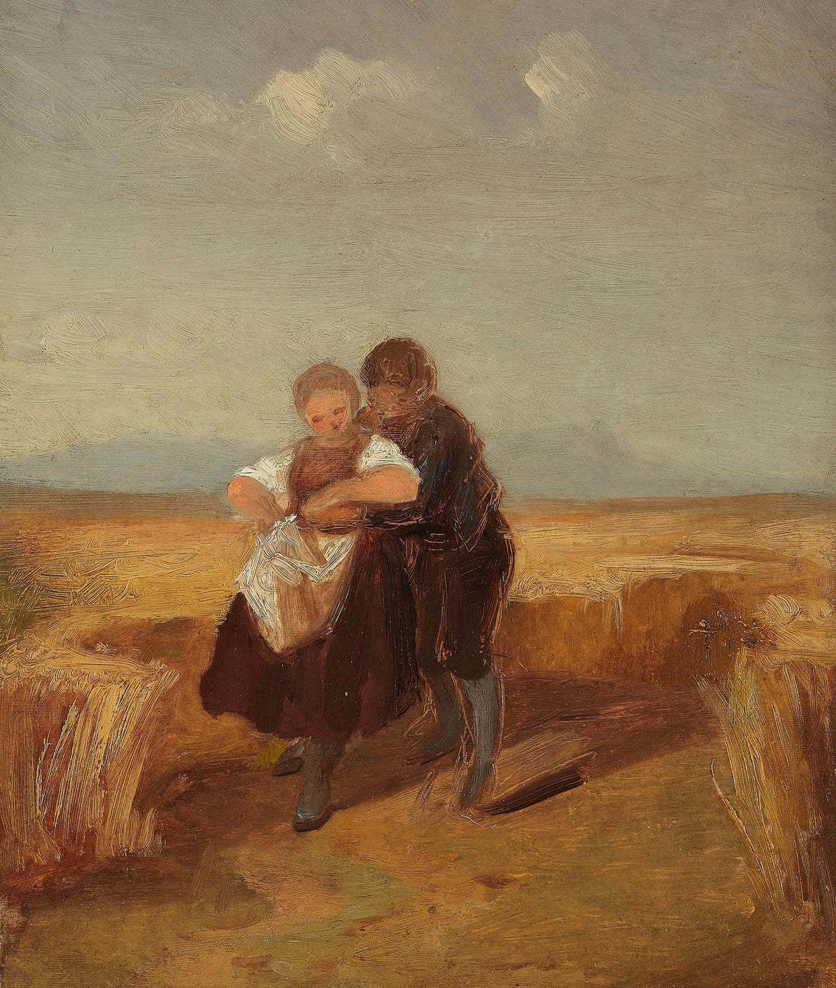 Bub Und Madchen Im Kornfeld by Carl Spitzweg