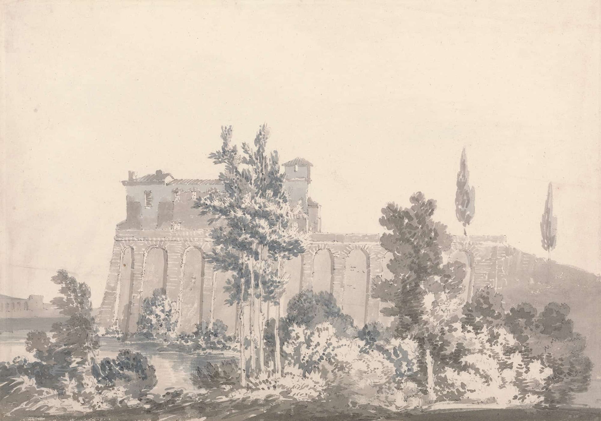 Buildings Overlooking Water Near Naples by Joseph Mallord William Turner
