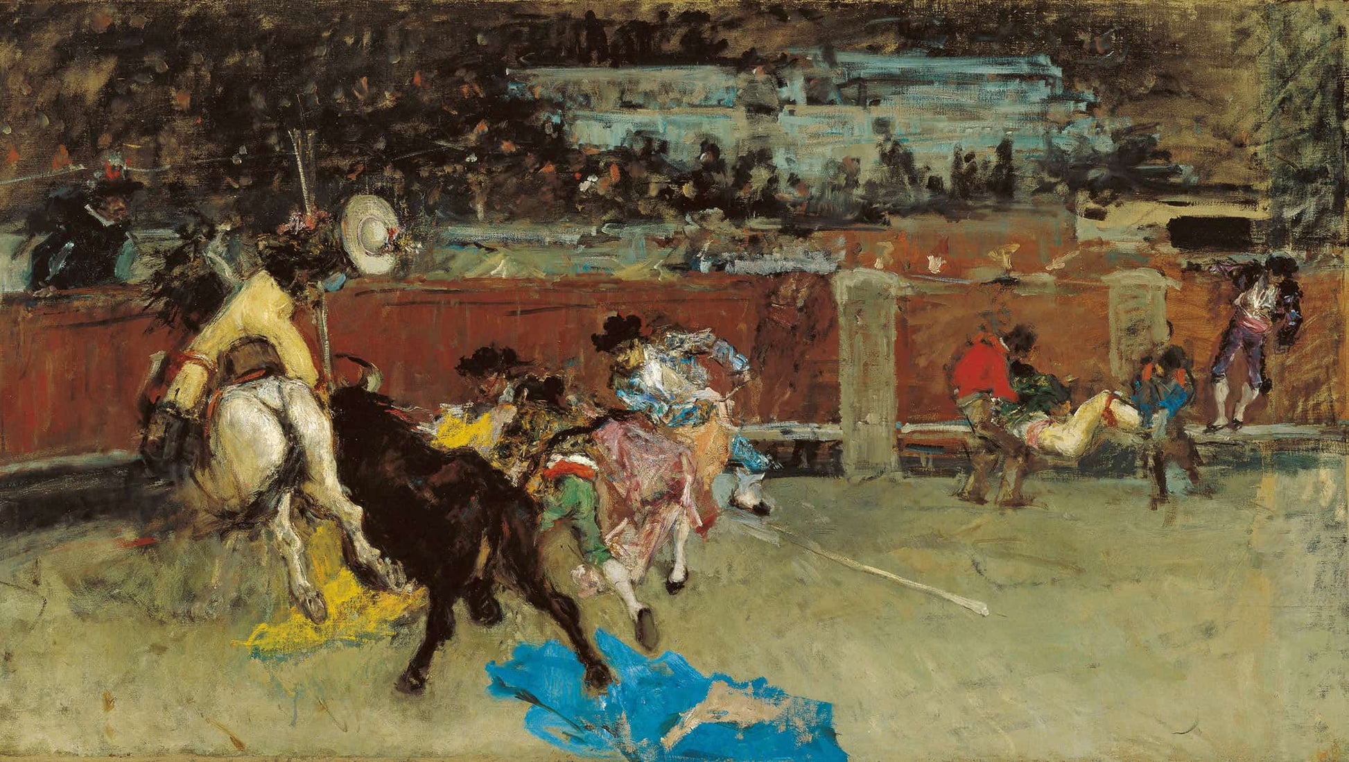 Bullfight Wounded Picador by Mariano Fortuny Marsal