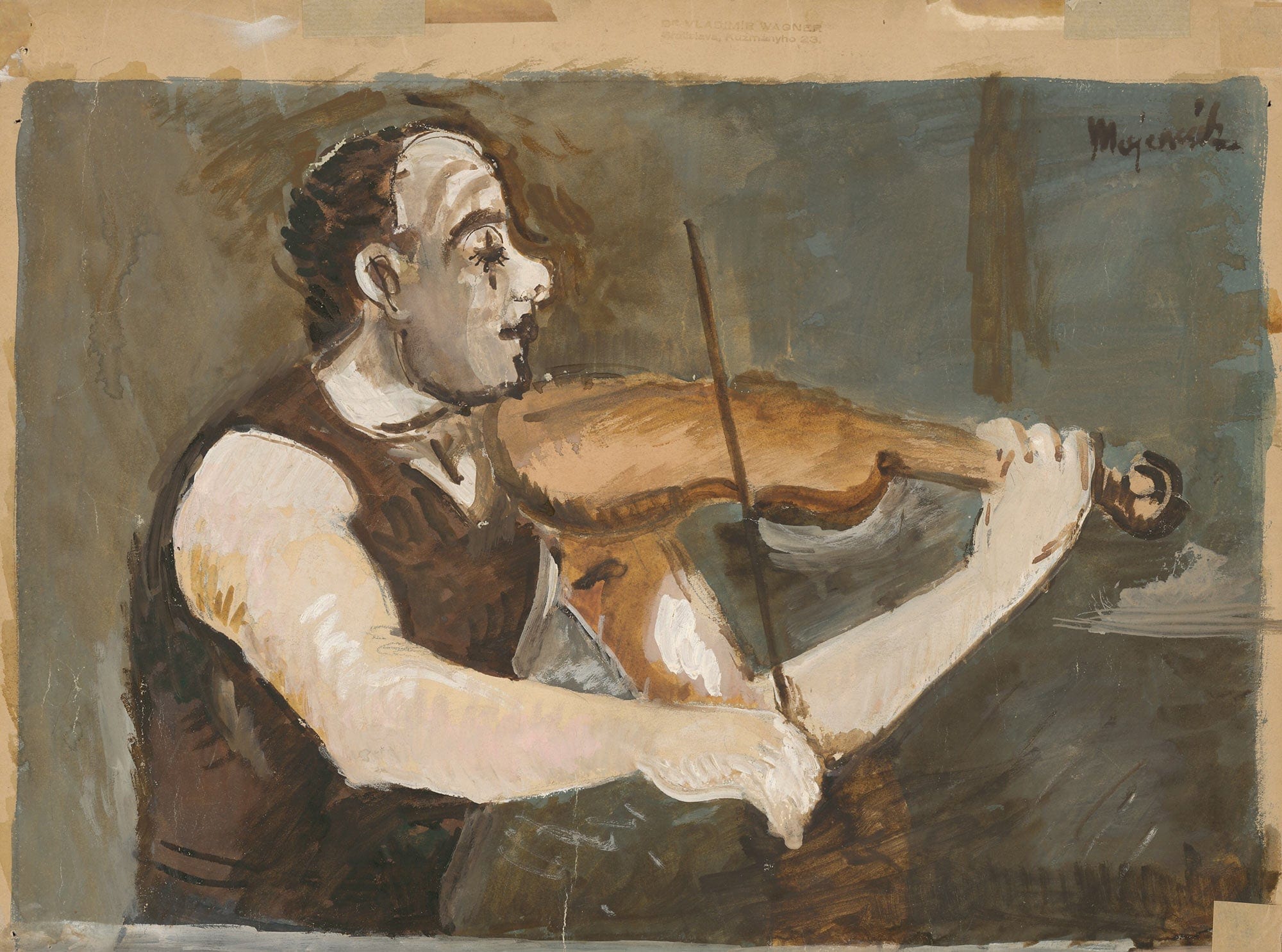 Bullock Gypsy Fiddler On The Back by Cyprian Majernik
