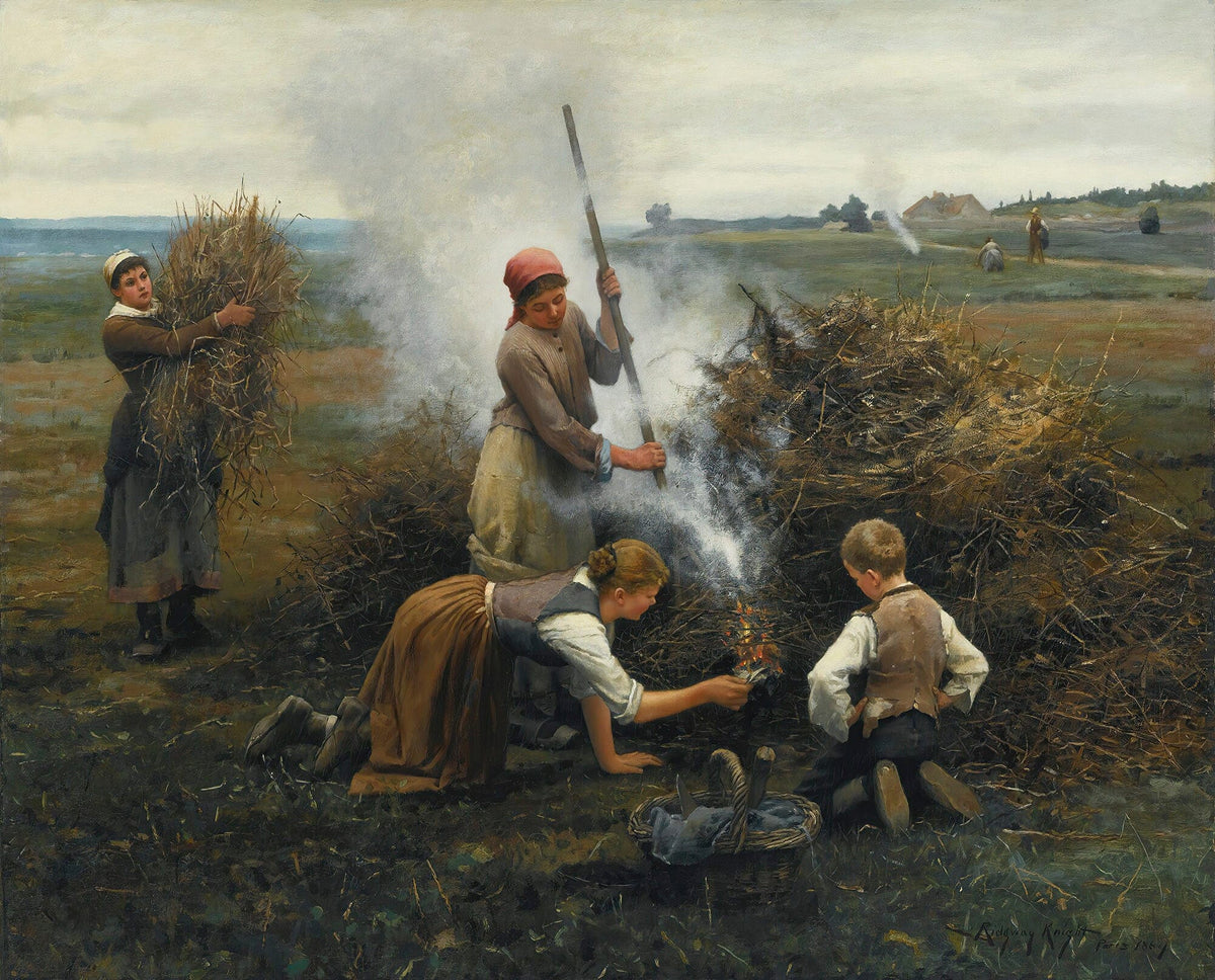 Burning Brush by Daniel Ridgway Knight
