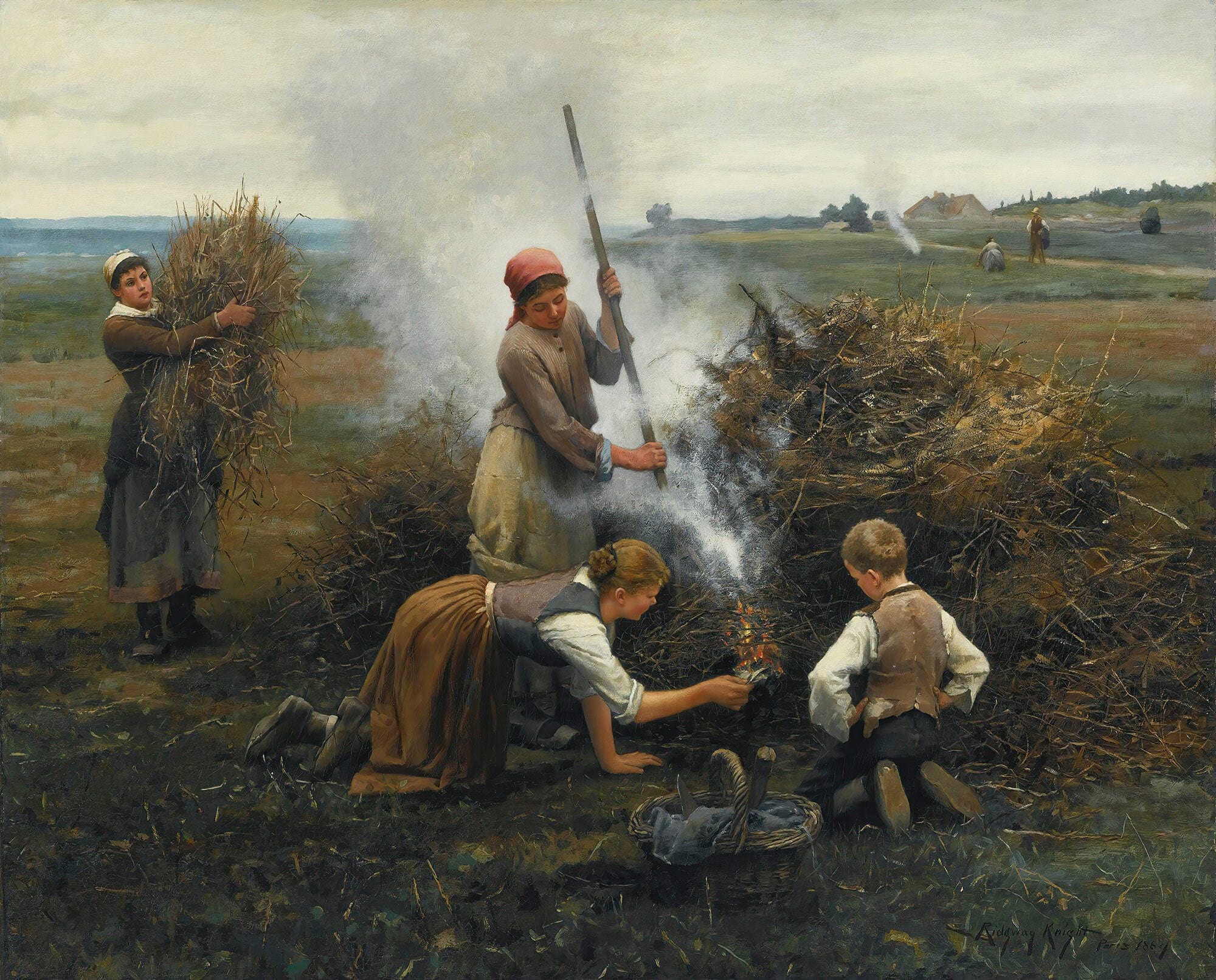 Burning Brush by Daniel Ridgway Knight