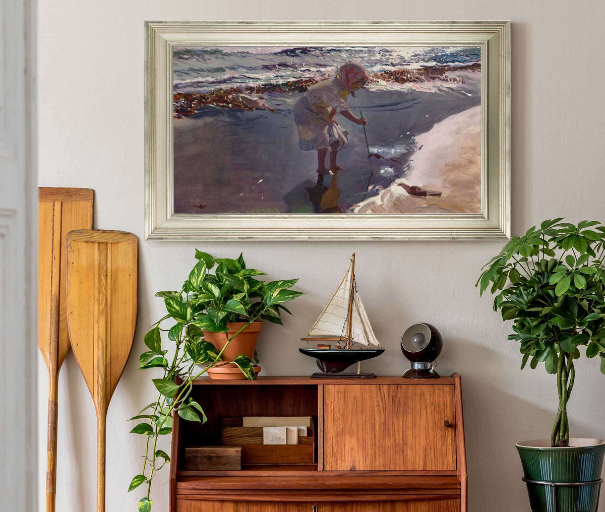 Buscando Mariscos Playa De Valencia by Joaquin Sorolla