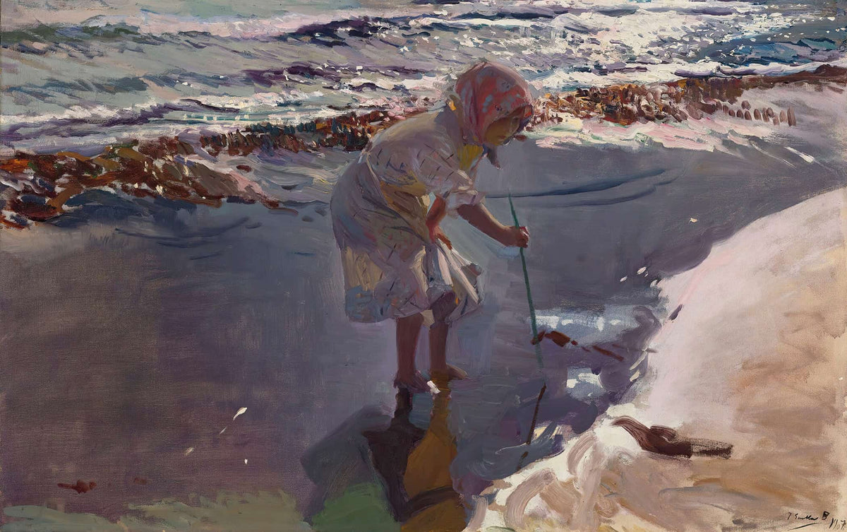 Buscando Mariscos Playa De Valencia by Joaquin Sorolla