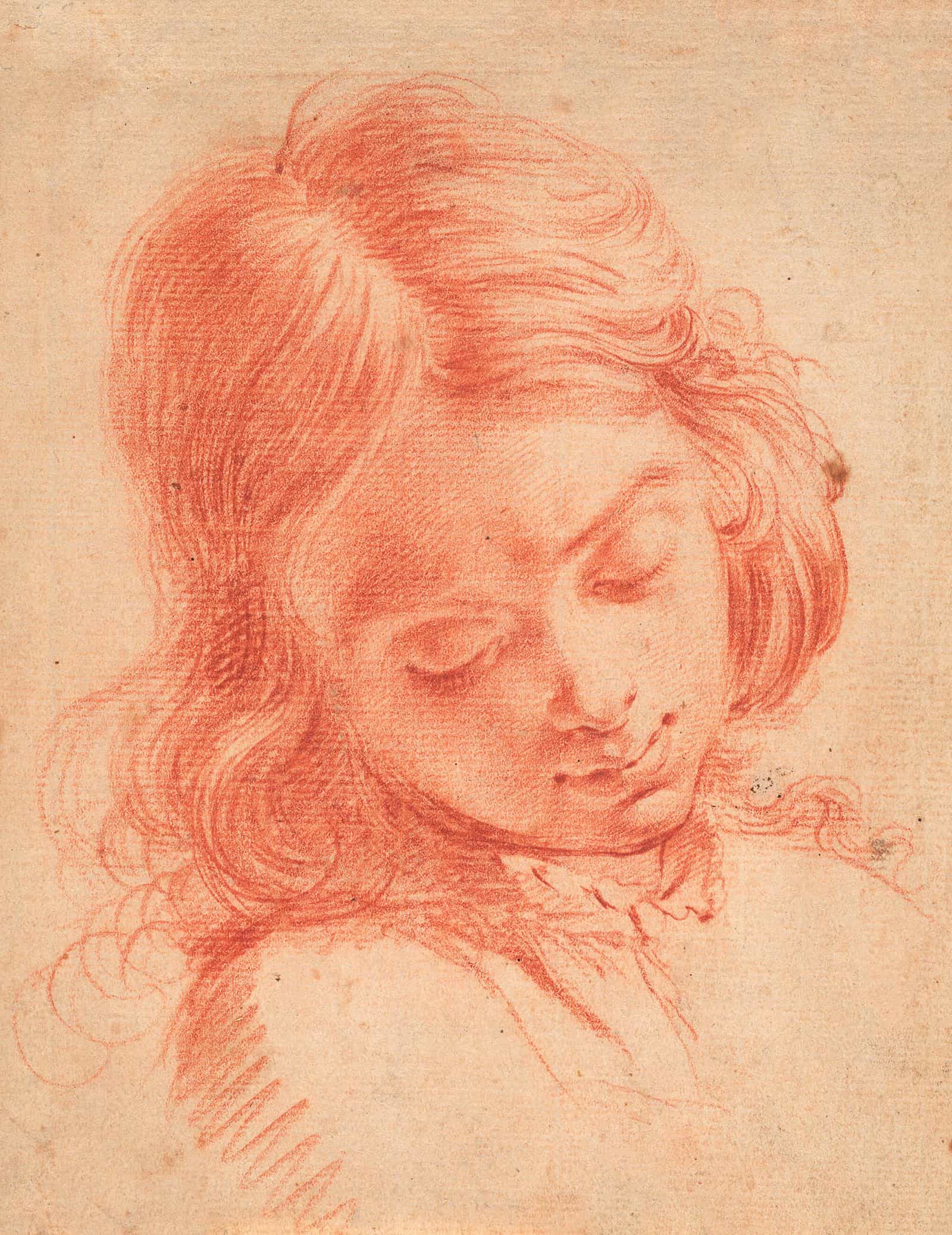 Bust Of A Boy Looking Down by Carlo Dolci