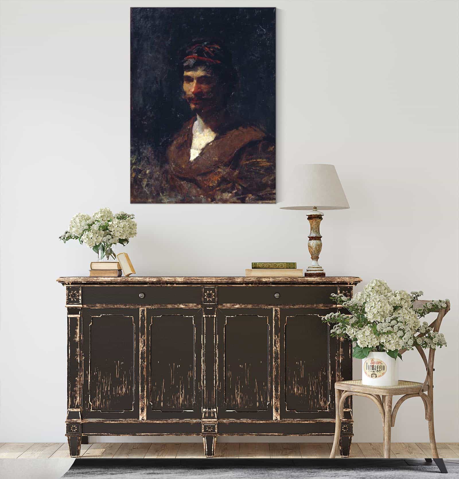 Bust Of A Man Allegory Of Bacchus by Mariano Fortuny Marsal