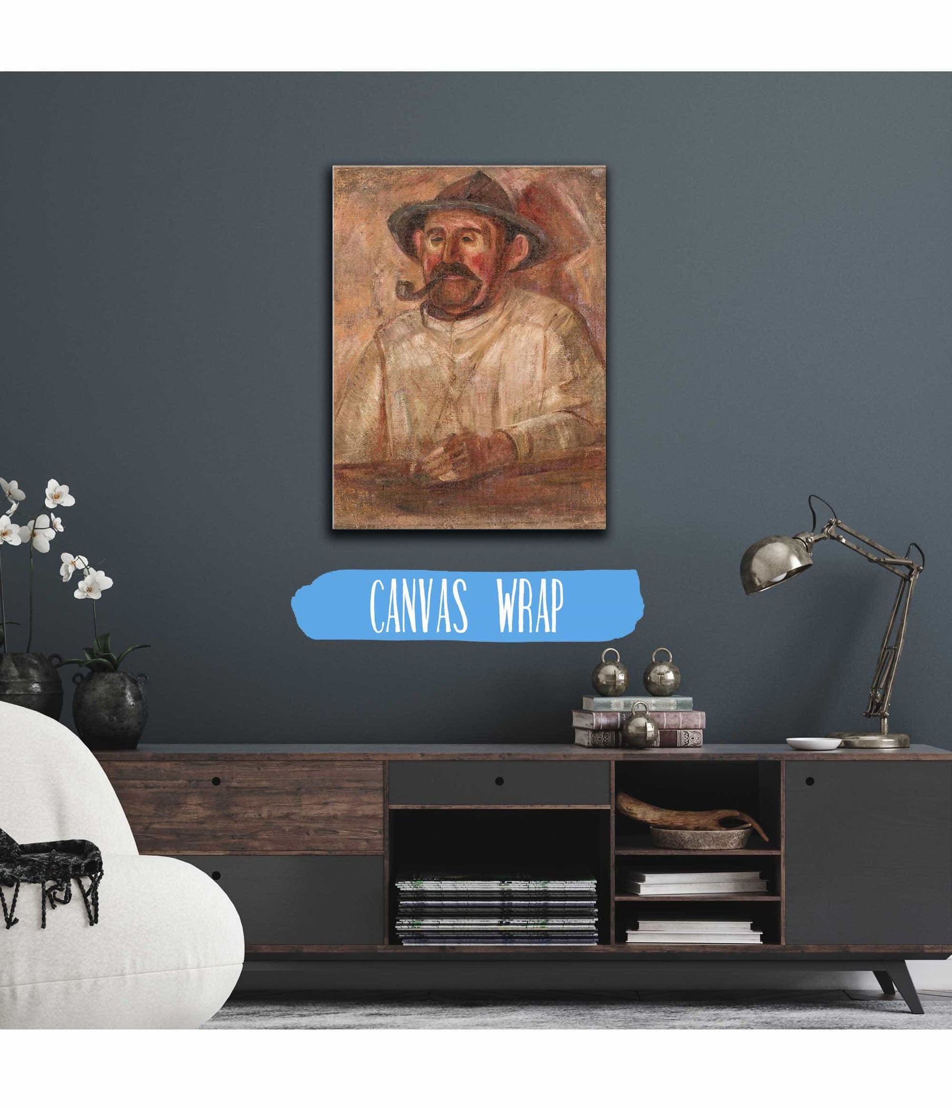 Bust Of A Man In A Hat With A Pipe by Tadeusz Makowski