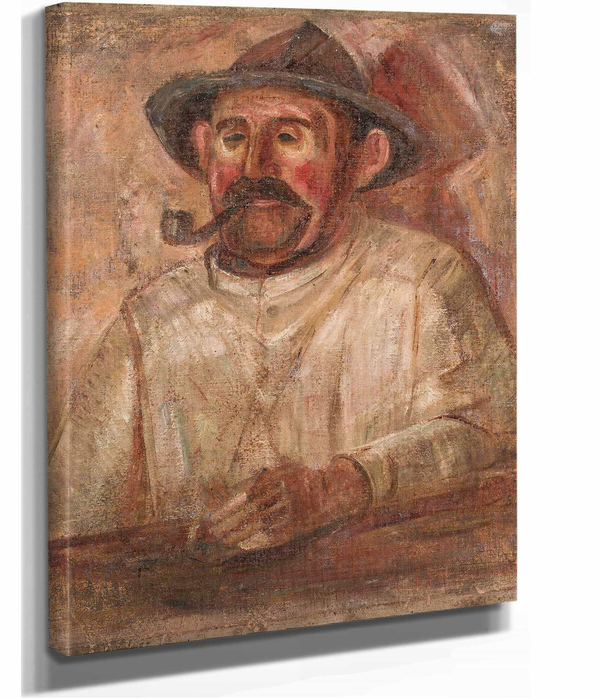 Bust Of A Man In A Hat With A Pipe by Tadeusz Makowski