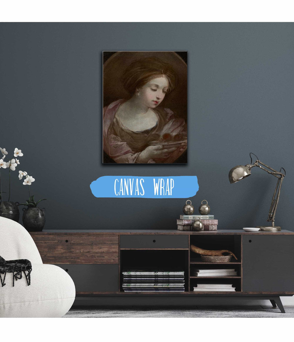 Bust Of A Woman Wearing A Turban   by Guido Reni