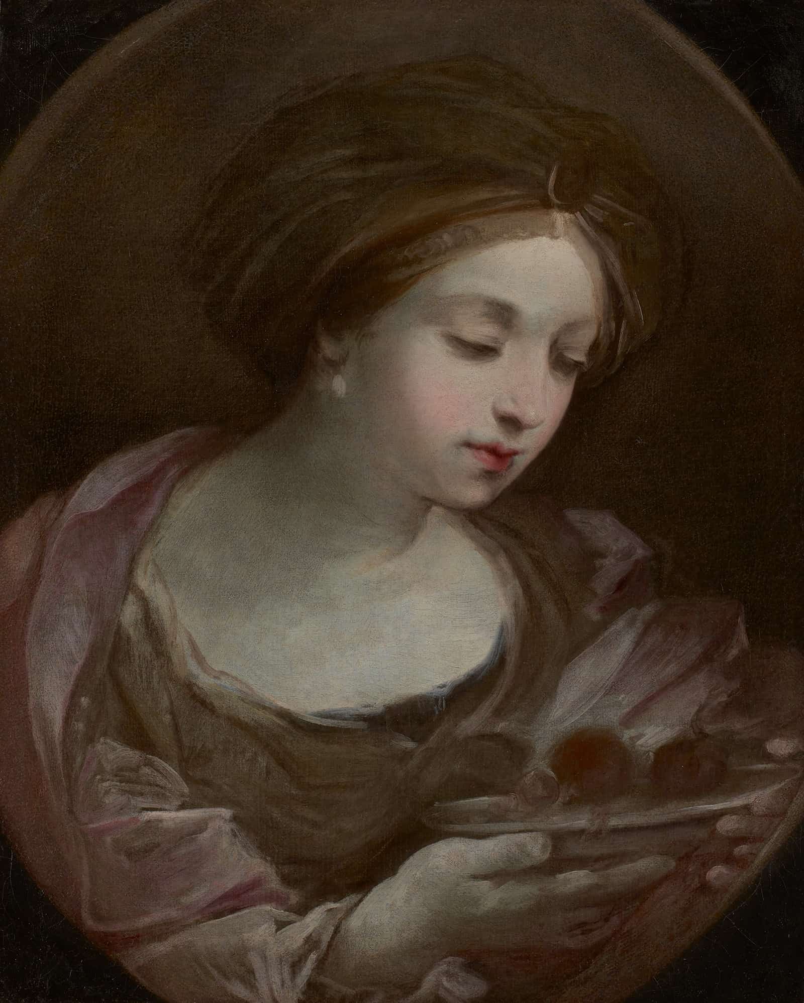 Bust Of A Woman Wearing A Turban   by Guido Reni