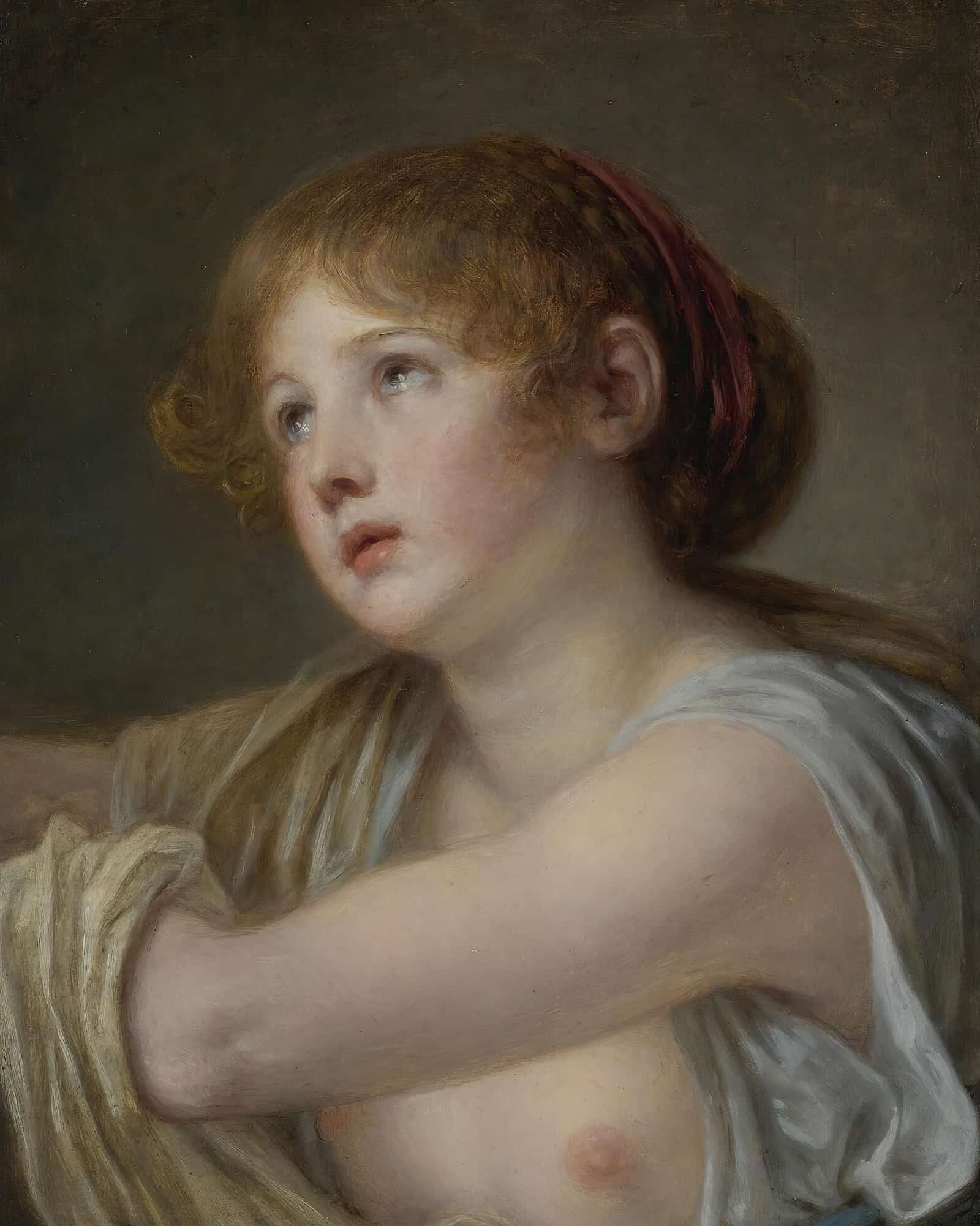 Bust Of A Young Woman by Jean Baptiste Greuze