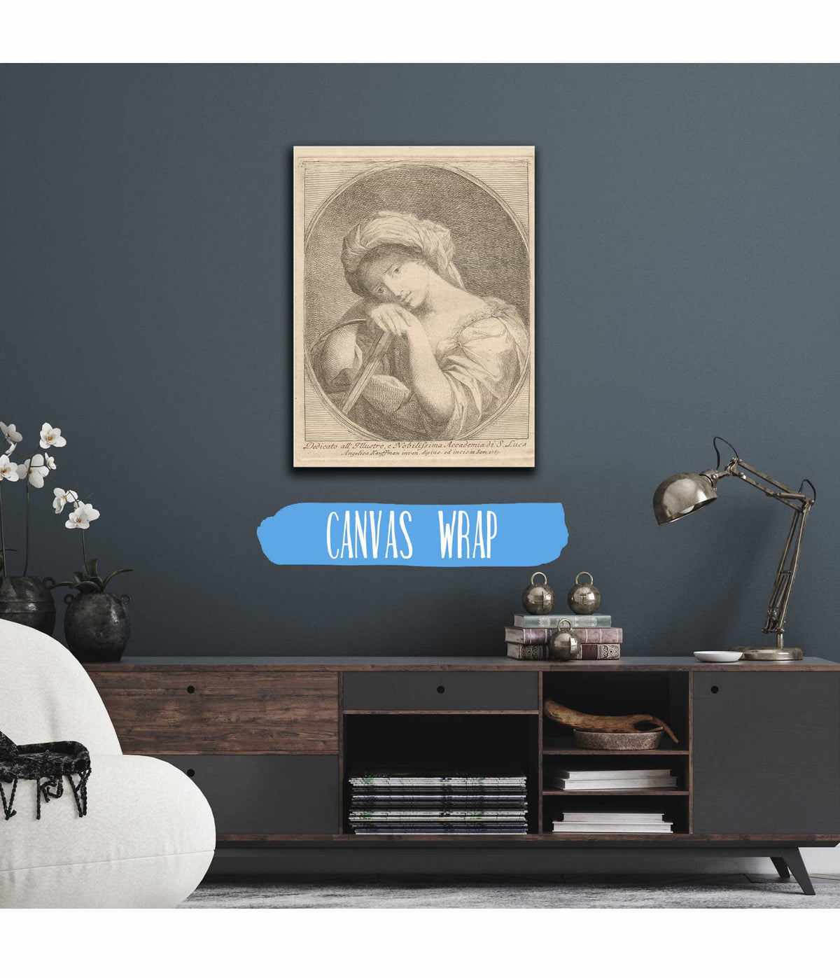 Bust Of A Young Woman With Flowers In Her Hair by Angelica Kauffmann