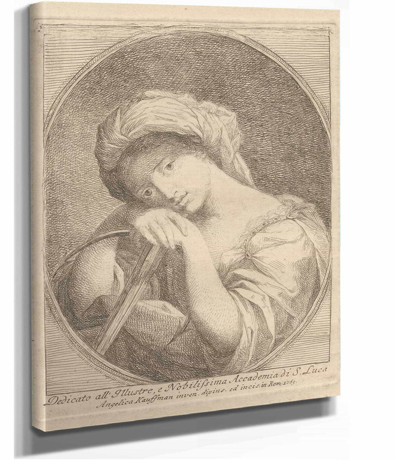 Bust Of A Young Woman With Flowers In Her Hair by Angelica Kauffmann