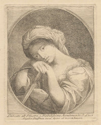 Bust Of A Young Woman With Flowers In Her Hair by Angelica Kauffmann