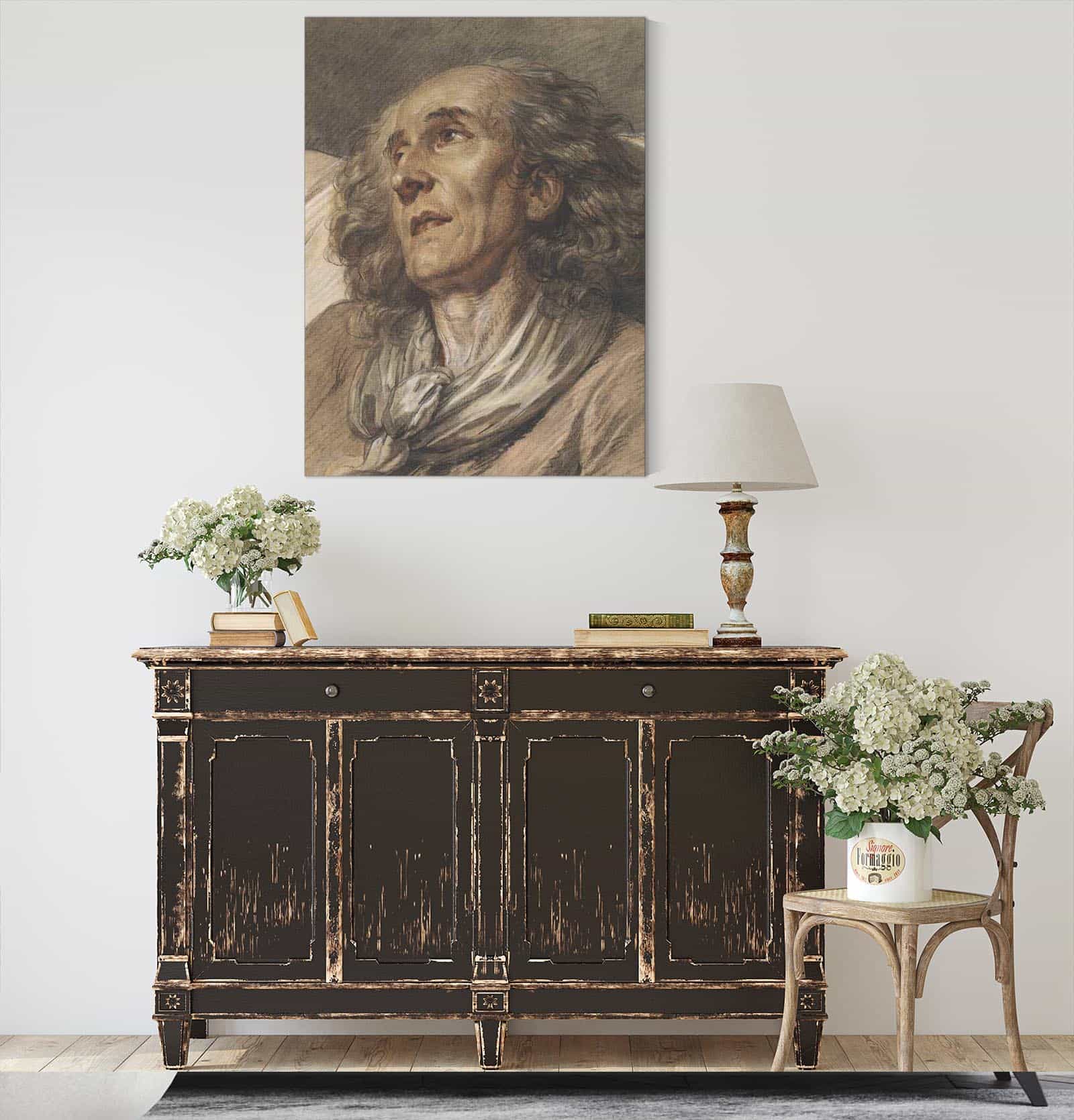 Bust Of An Old Man Probably by Jean Baptiste Greuze