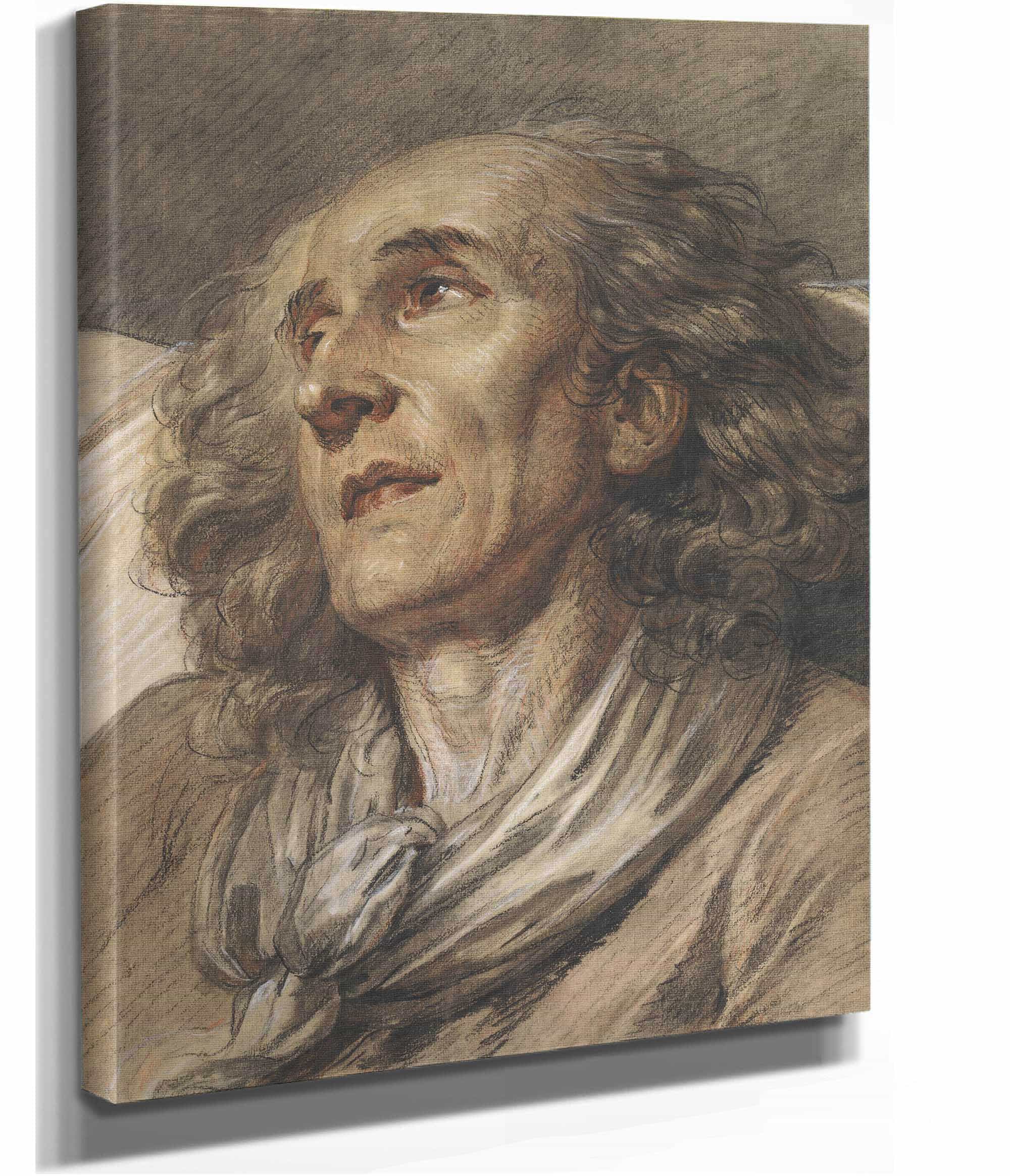 Bust Of An Old Man Probably by Jean Baptiste Greuze