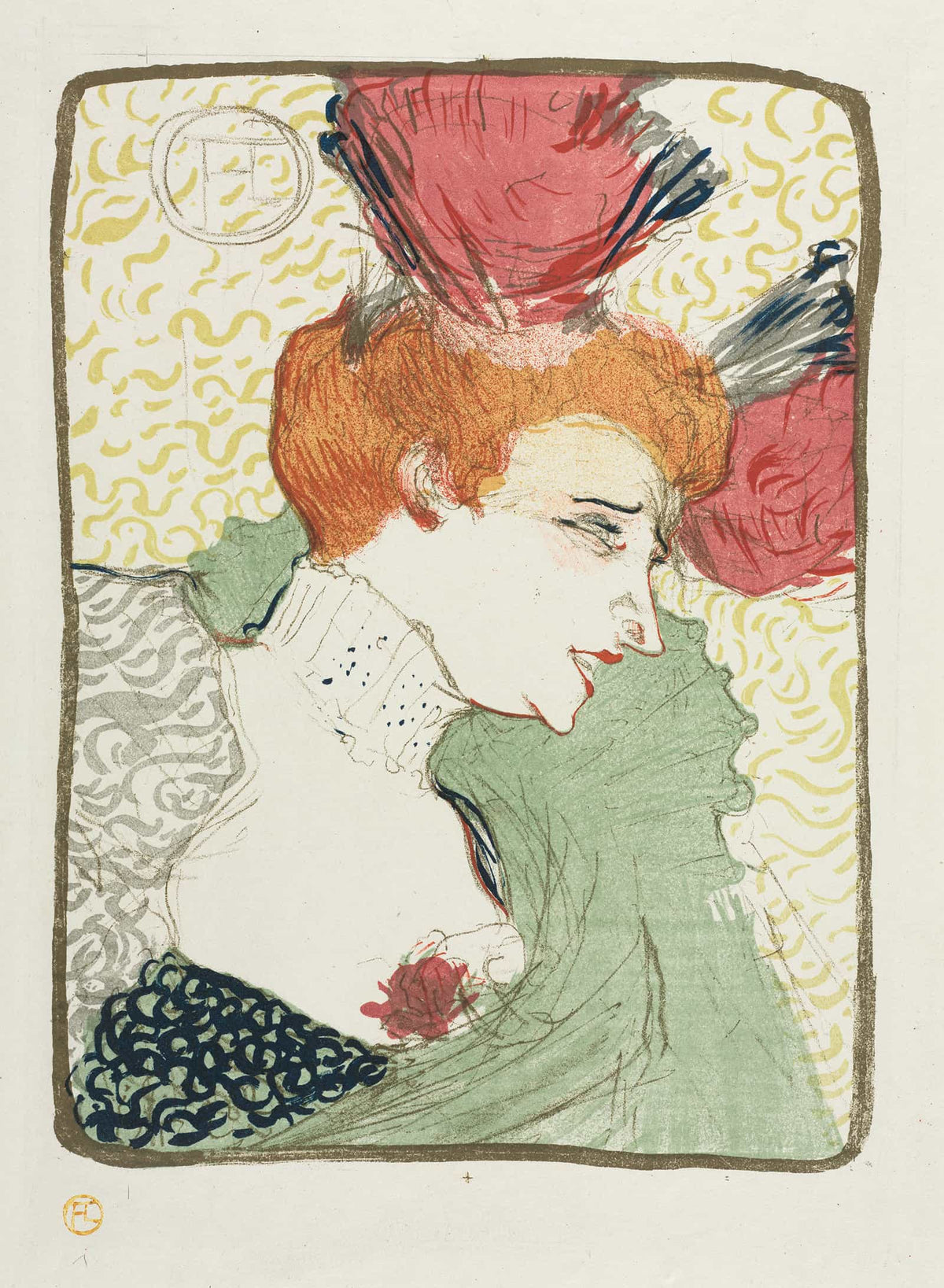 Bust Of Mademoiselle Lender by Henri De Toulouse Lautrec