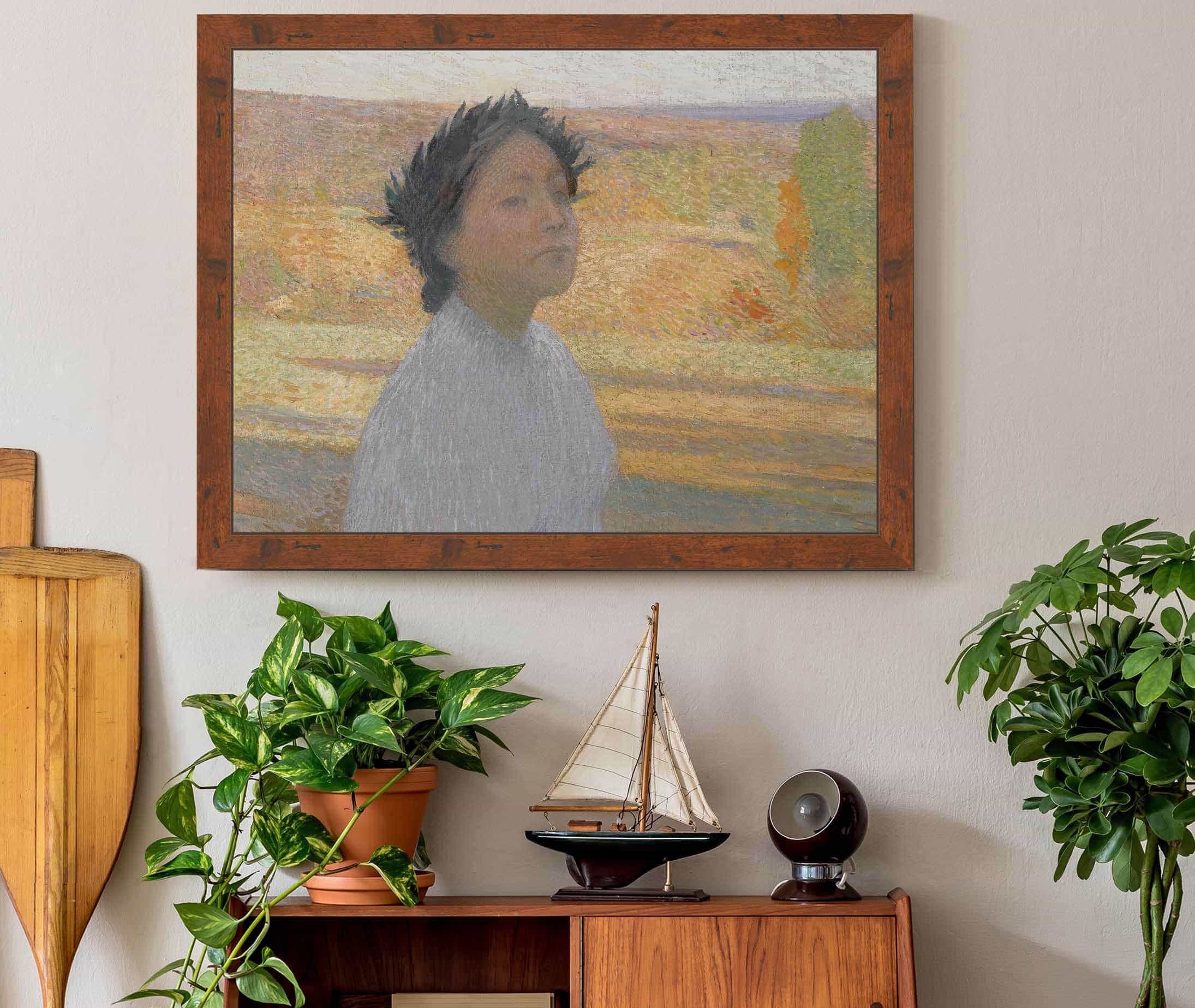 Buste De Jeune Fille Avec Un Couronne De Laurier by Henri Martin