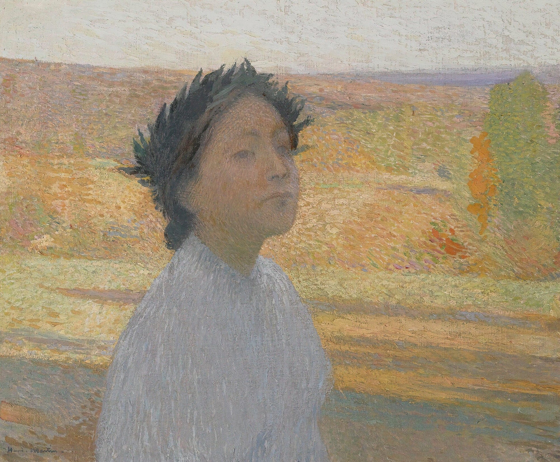 Buste De Jeune Fille Avec Un Couronne De Laurier by Henri Martin