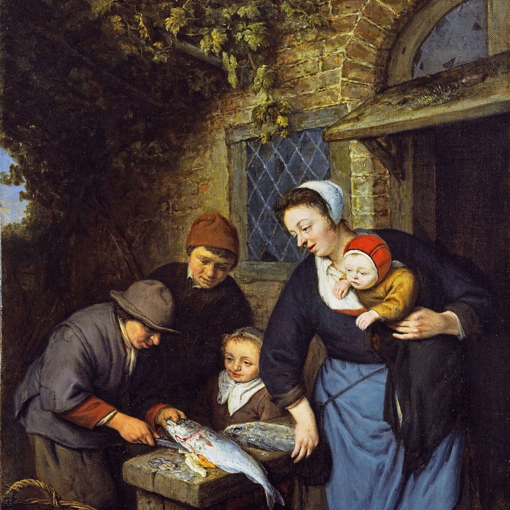 Buying Fish by Adriaen Van Ostade