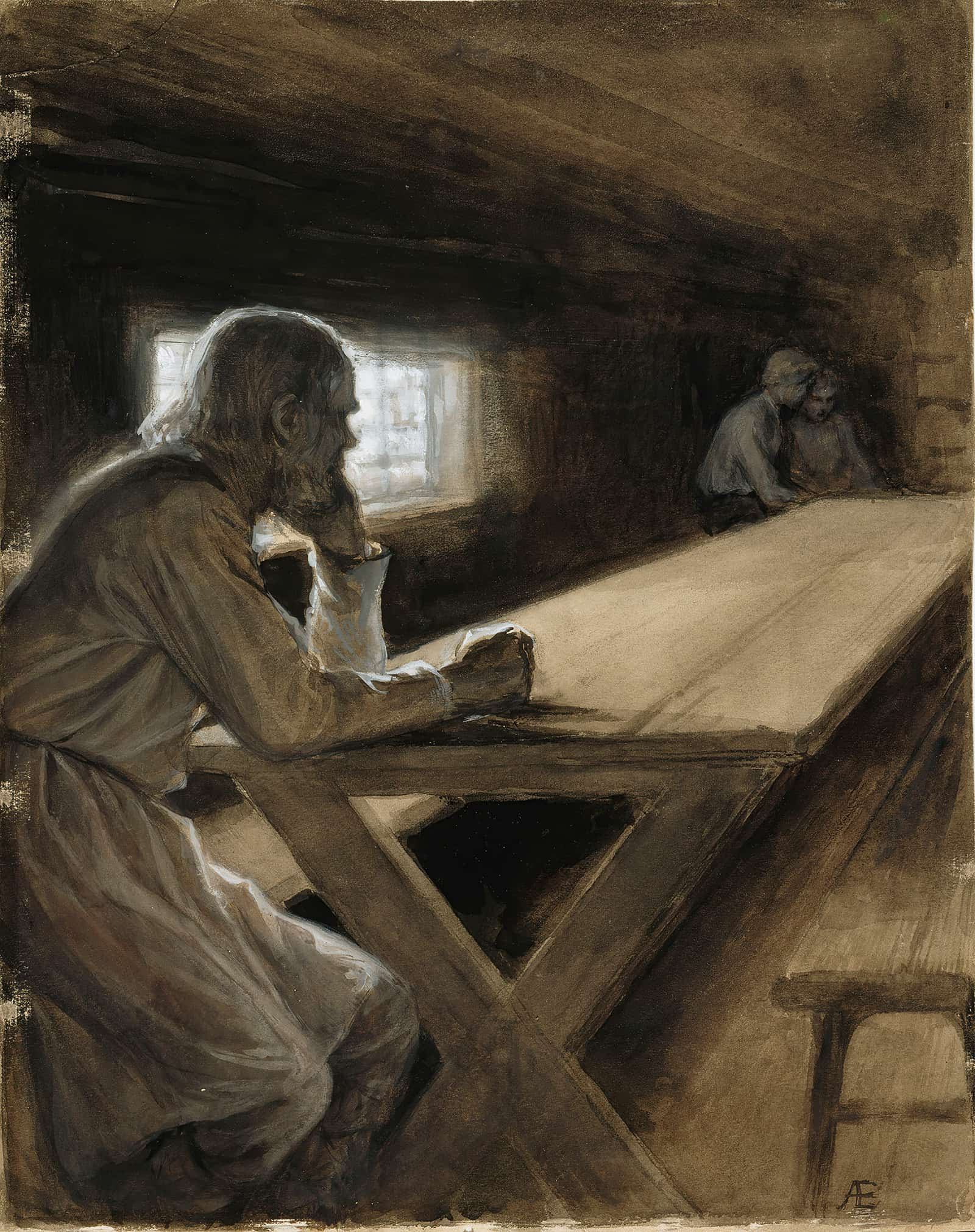 Cabin Interior From The Poem The Clouds Brother  by Albert Edelfelt