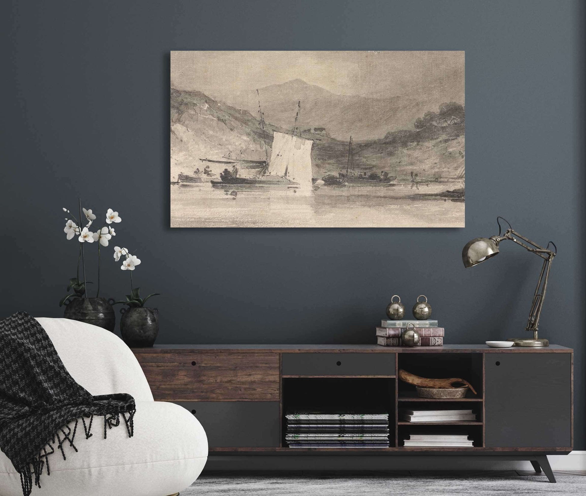 Cader Idris From The Mawddach Estuary Above Barmouth by John Sell Cotman