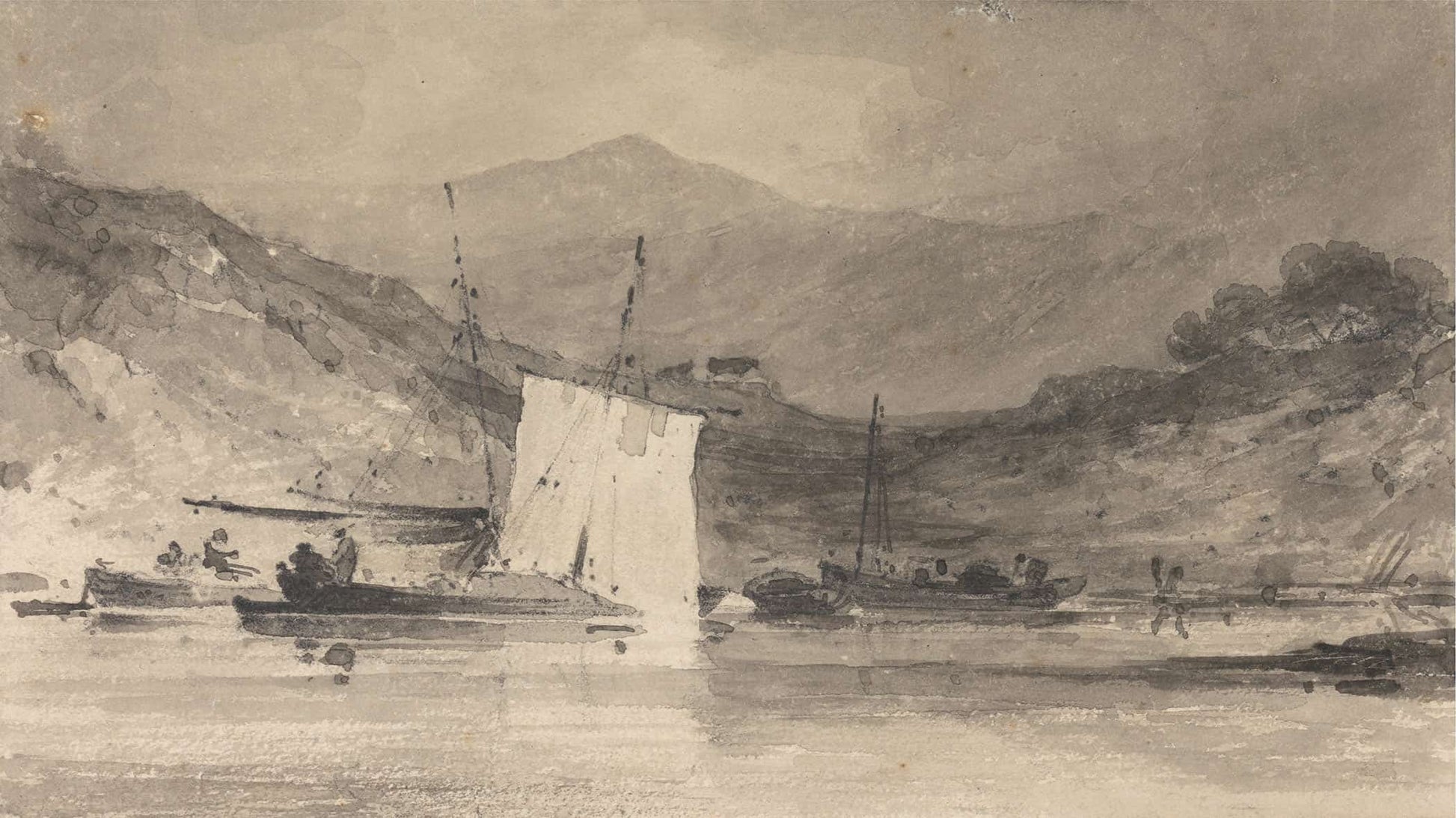 Cader Idris From The Mawddach Estuary Above Barmouth by John Sell Cotman