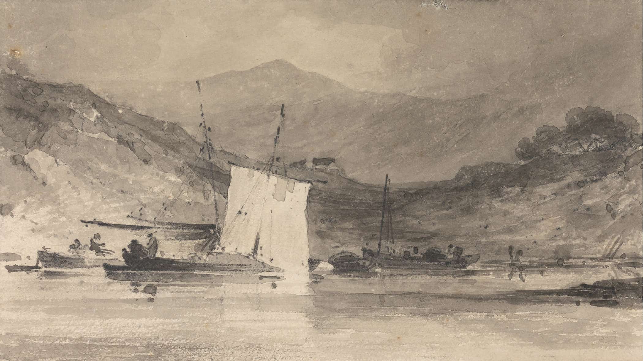 Cader Idris From The Mawddach Estuary Above Barmouth by John Sell Cotman