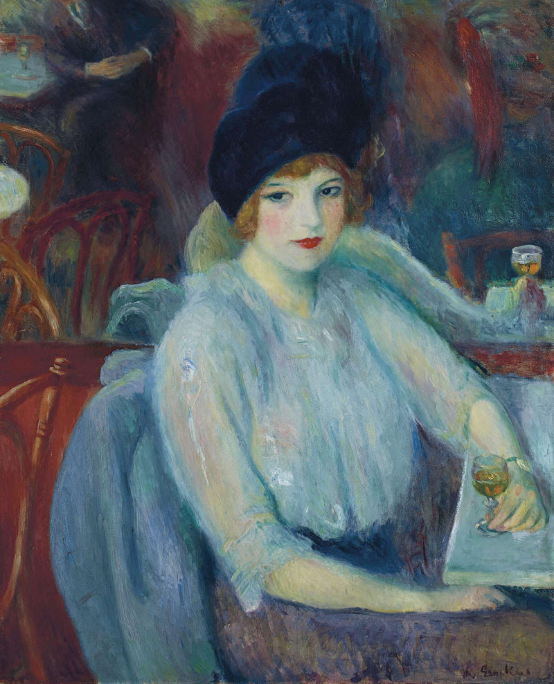 Cafe Lafayette Portrait Of Kay Laurell by William James Glackens