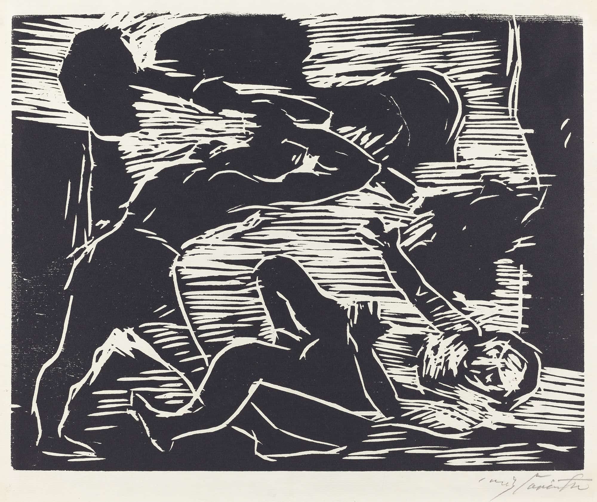 Cain And Abel Brudermord by Lovis Corinth