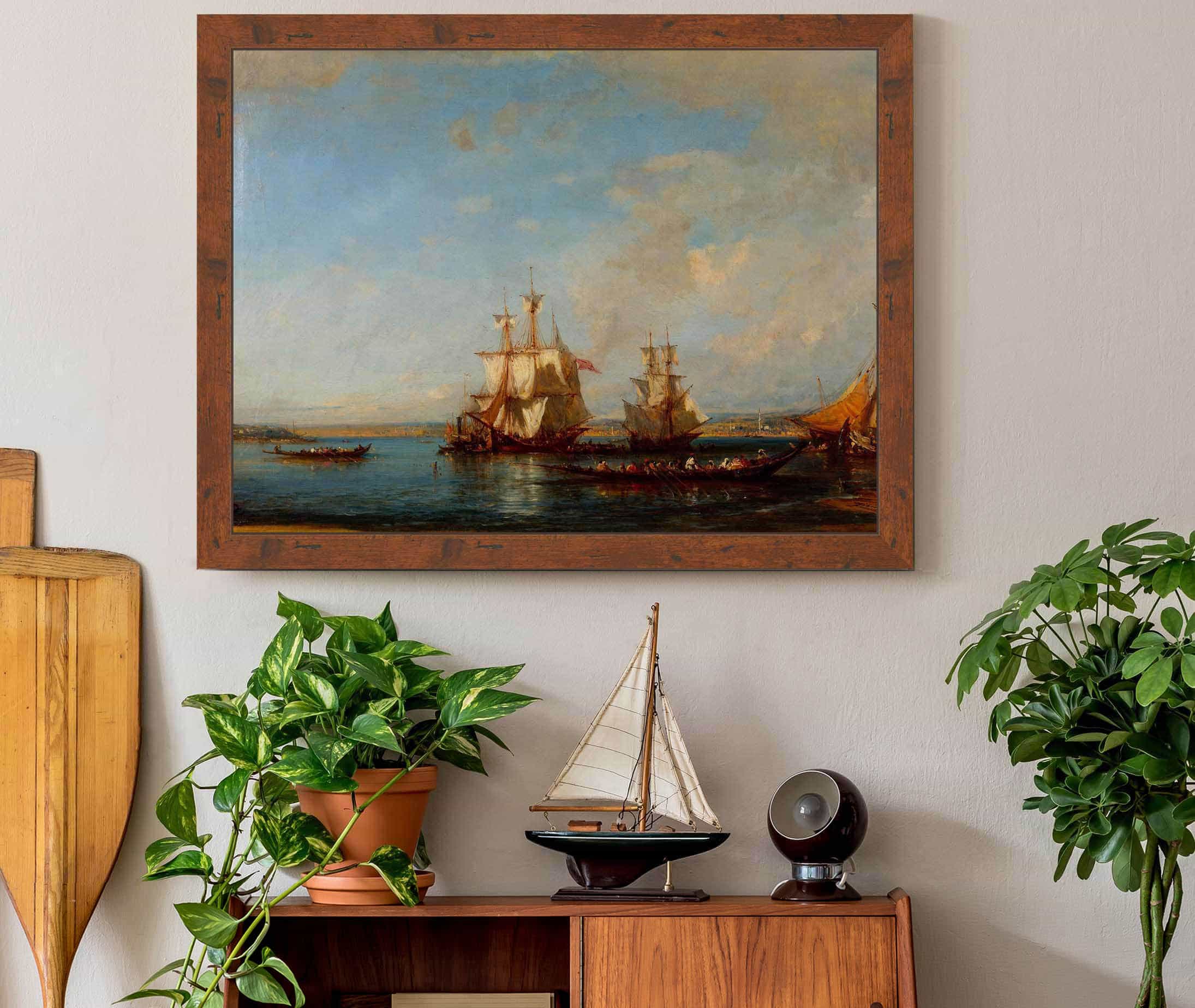 Caiques And Sailboats At The Bosphorus by Felix Ziem