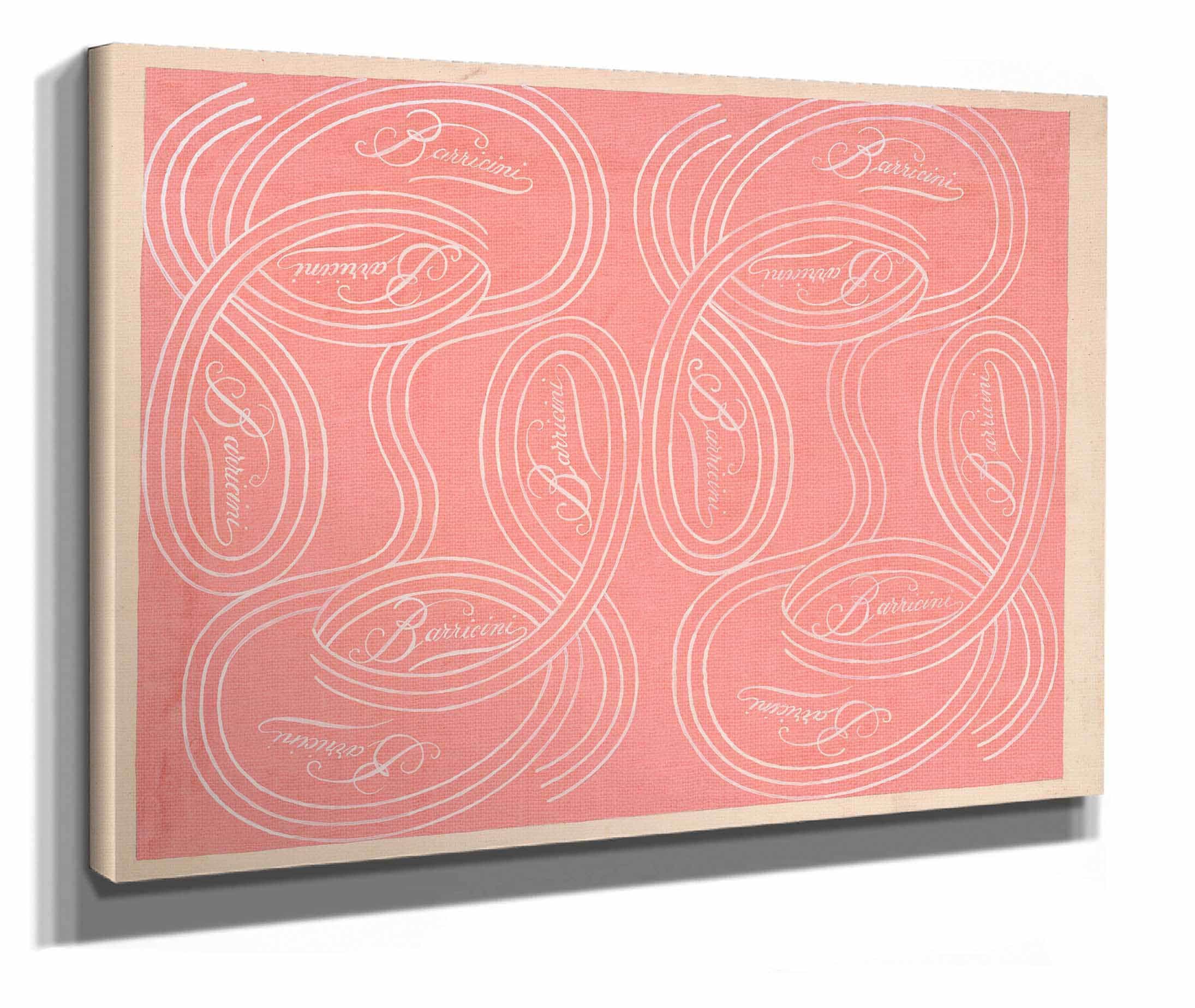 Calligraphic Scrolls And Script On Salmon Background by Winold Reiss