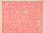 Calligraphic Scrolls And Script On Salmon Background by Winold Reiss
