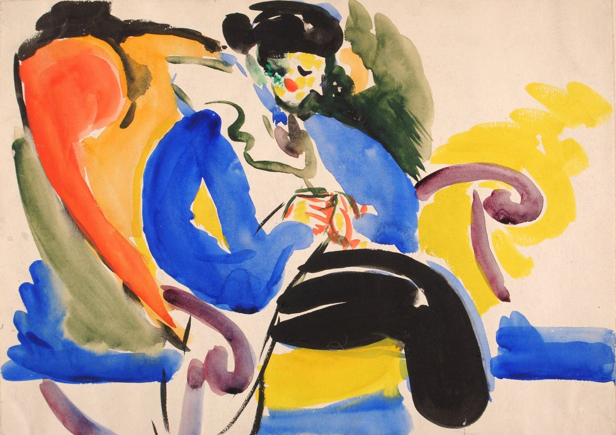 Calligraphic # Woman On Chair by Henry Lyman Sayen